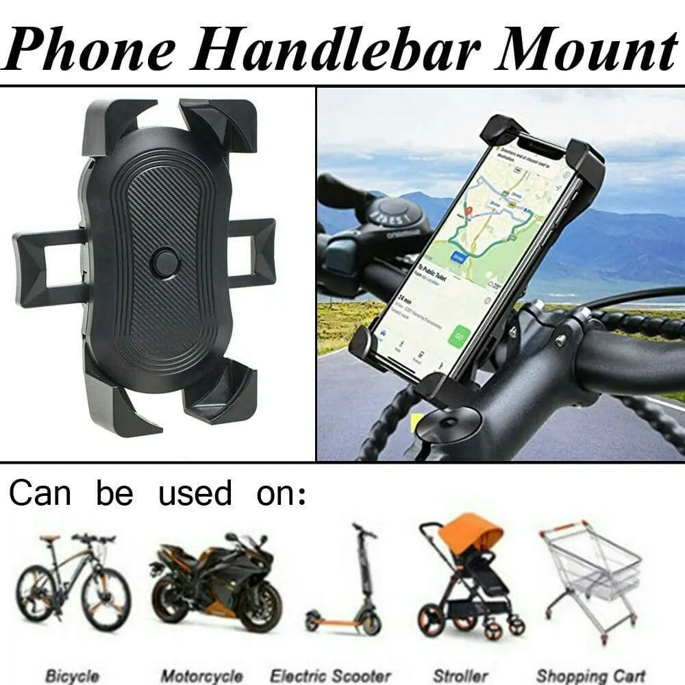 Phone Holder 360o Bike Handlebar Mount Rotation for Motorcycle Bicycle MTB Pram