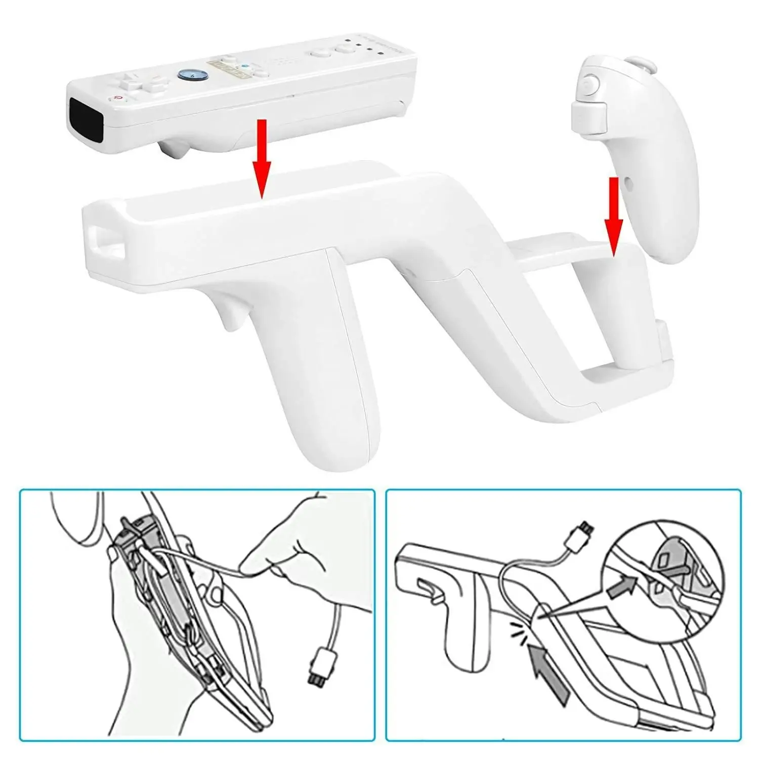 [2 Pack] Zapper Gun Compatible with Nintendo Wii Remote Wiimote Controller