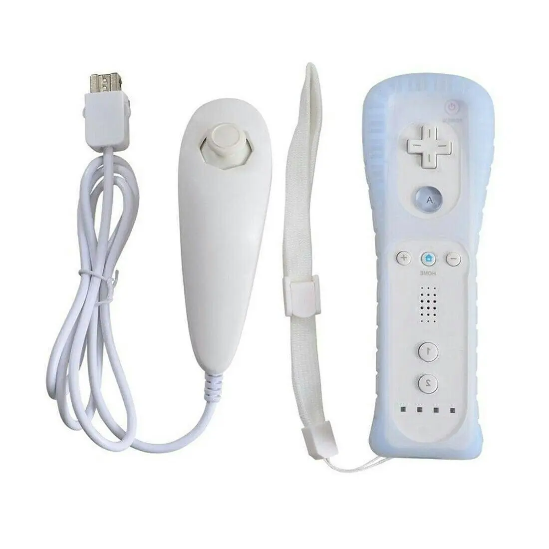 [2 Pack] 2in1 Built-in Motion Plus Remote Compatible Nunchuck Controller For Nintendo Wii