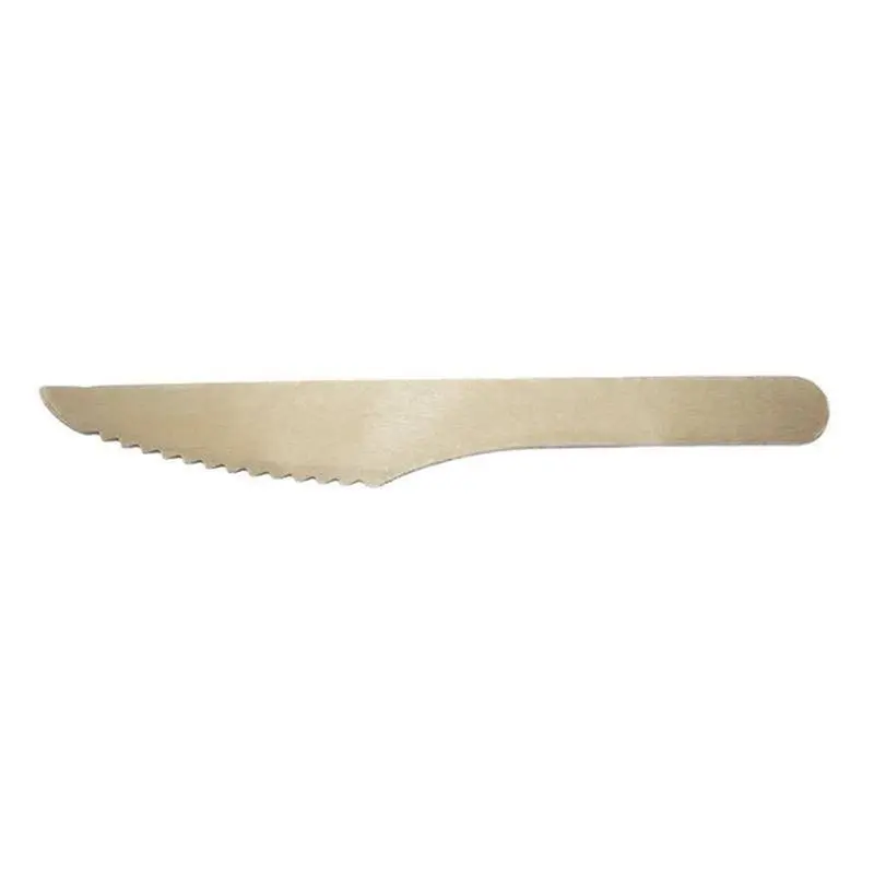 100 Pack | Disposable Wooden Knife All-Natural, Eco-Friendly, Biodegradable, and Compostable