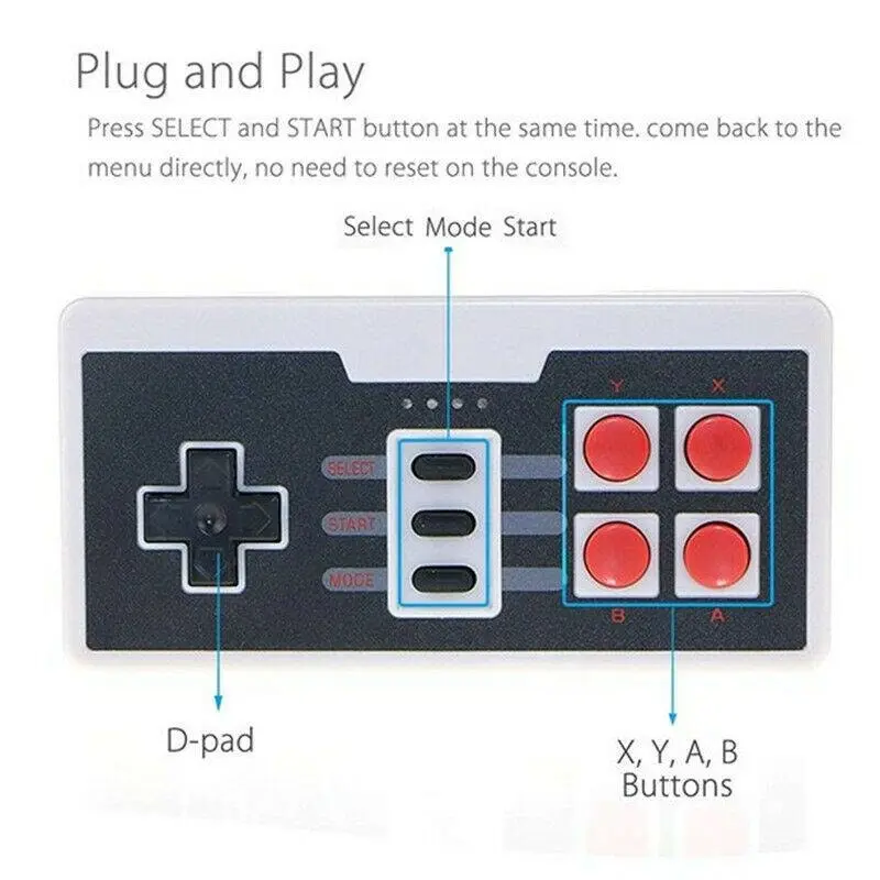 2.4G Wireless Controller Gamepad Joypad for Nintendo Mini Classic NES SNES