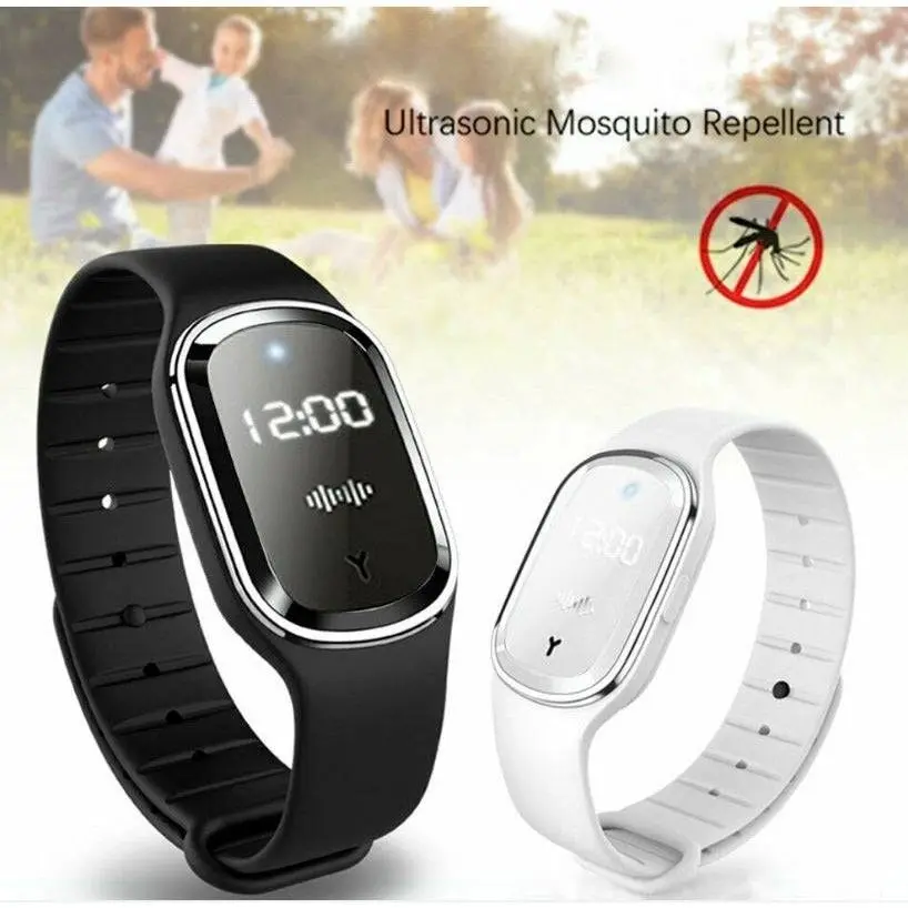 Ultrasonic Anti-Mosquito Repellent Bracelet Repeller Insect Pest Bug Wristwatch