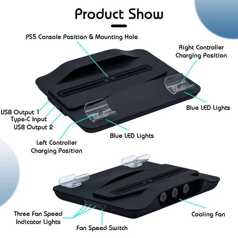 Dobe Multifunctional Cooling Stand with Charging for PS5