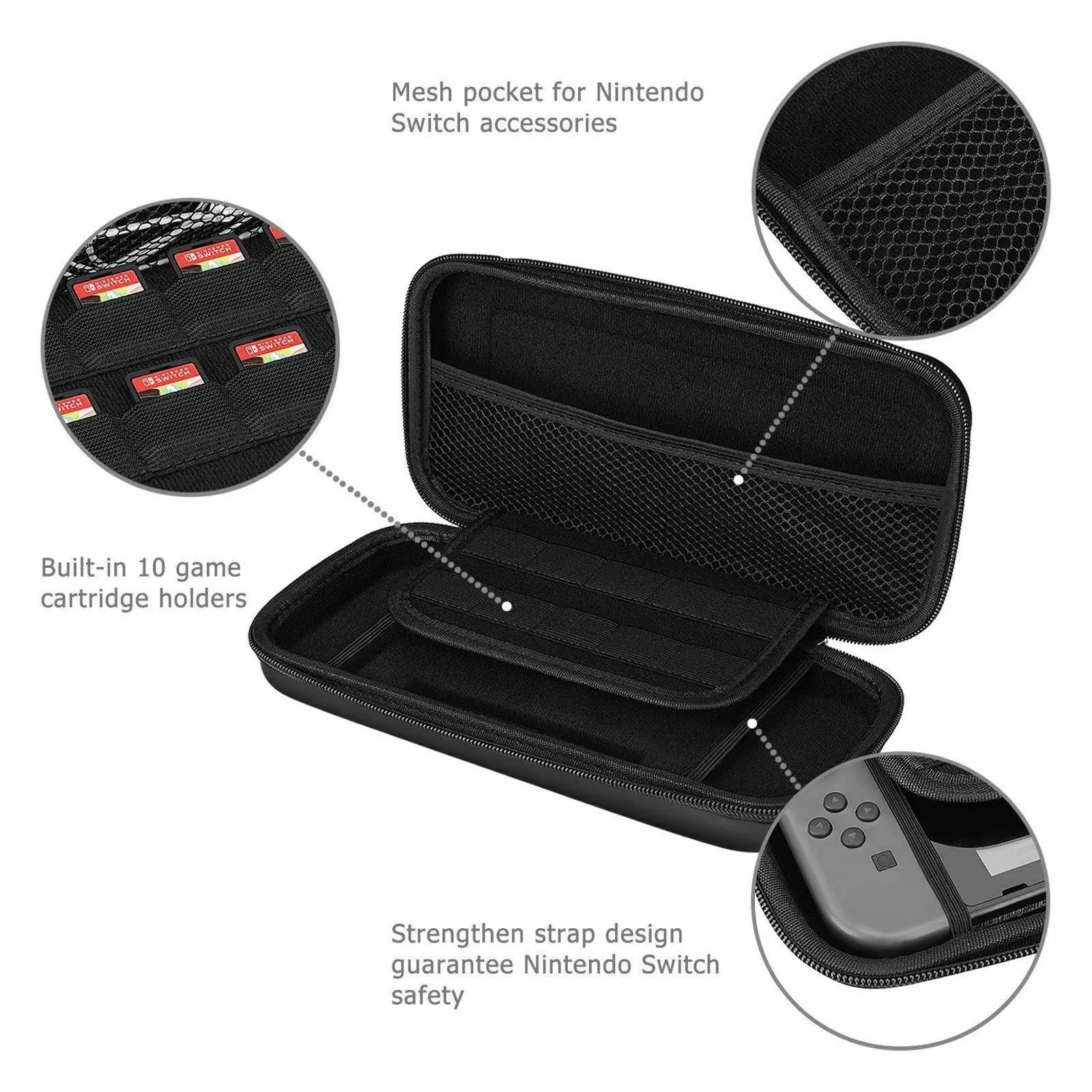 15 in 1 Nintendo Switch Travel Case EVA Hard Bag + Screen Protector + MANY Accessories