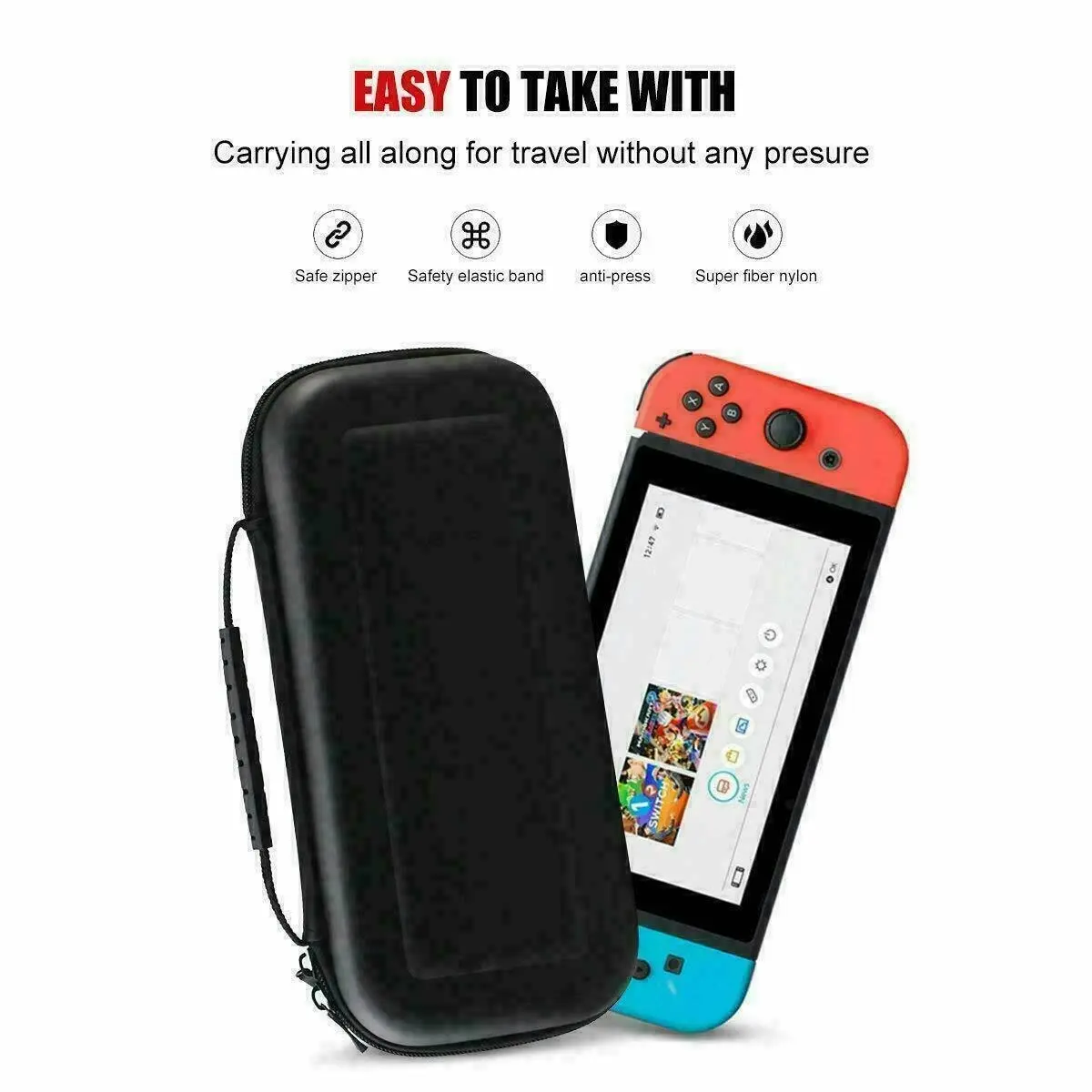 15 in 1 Nintendo Switch Travel Case EVA Hard Bag + Screen Protector + MANY Accessories