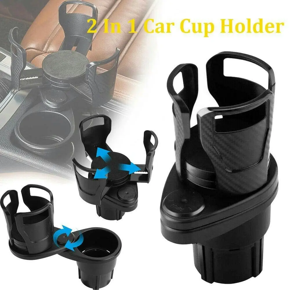 Adjustable 2in1 Car Seat Cup Holder Bottle Drink Coffee Storage Water Bottle