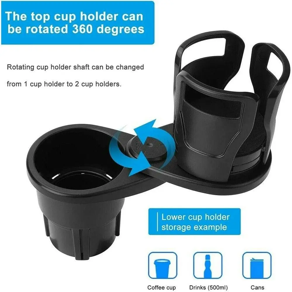 Adjustable 2in1 Car Seat Cup Holder Bottle Drink Coffee Storage Water Bottle