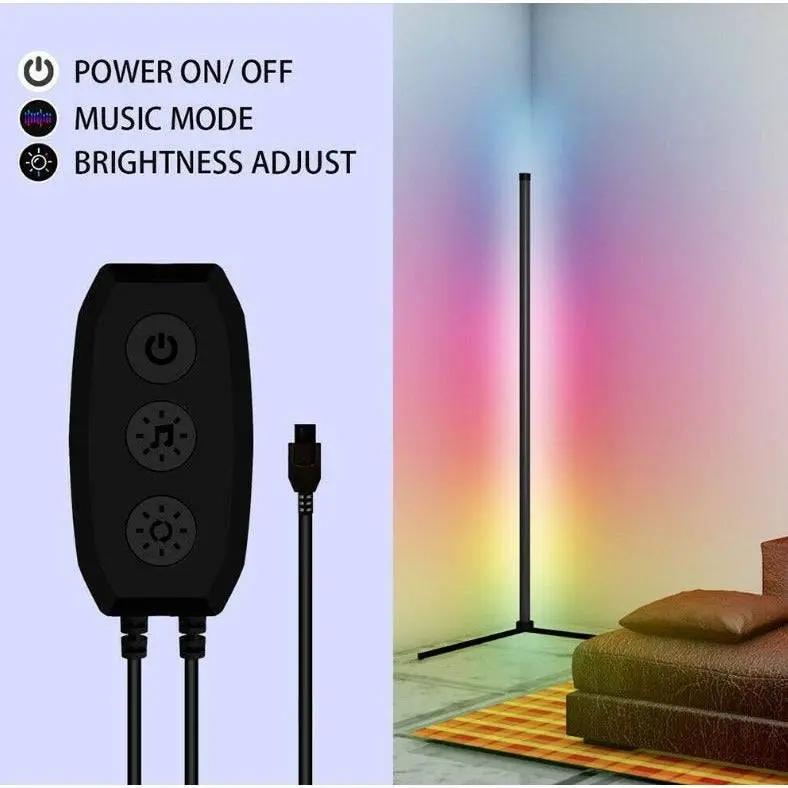 RGB LED Floor Corner Lamp Light Stand Bluetooth Streaming Gaming Decoration