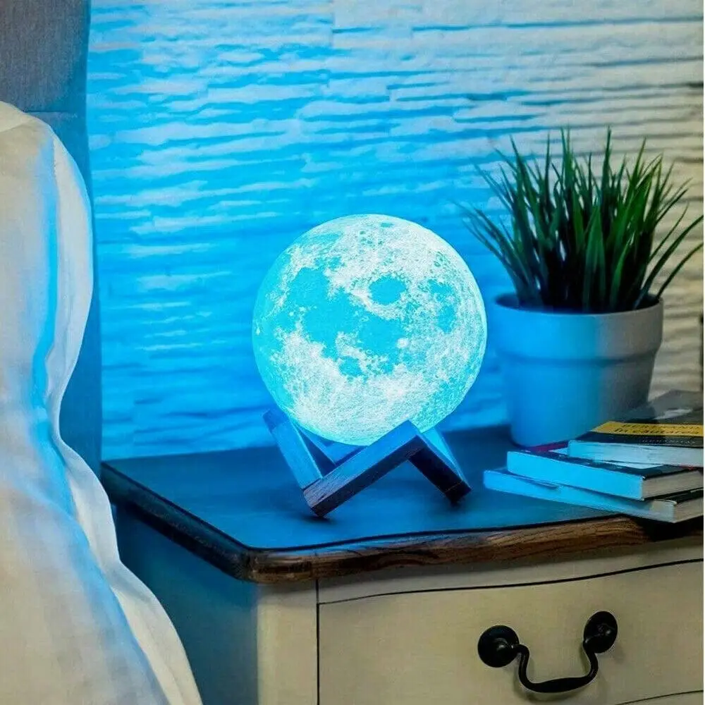 3D Magical Moon Lamp USB LED Night Light Moonlight Touch Sensor 16Colors