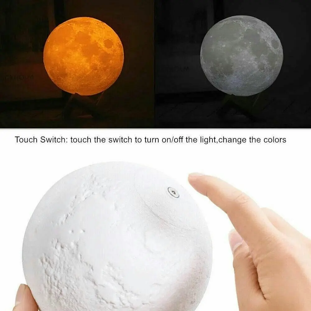 3D Magical Moon Lamp USB LED Night Light Moonlight Touch Sensor 16Colors