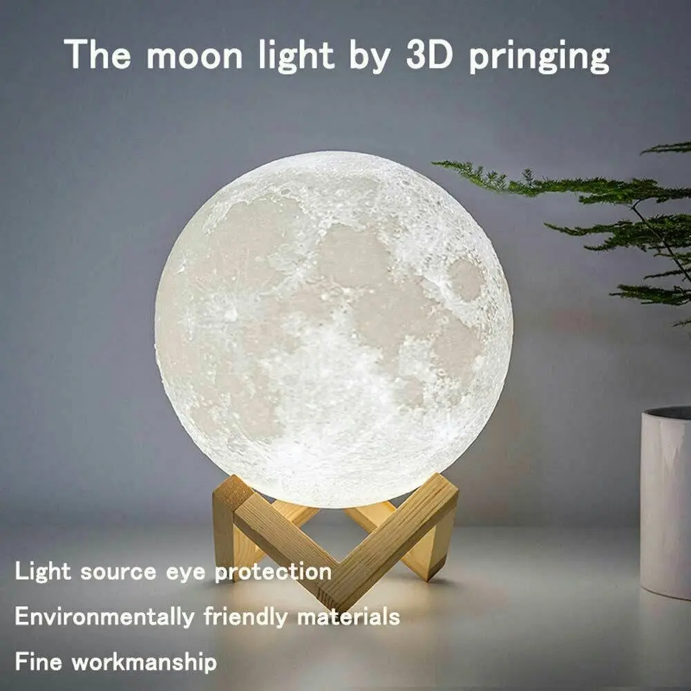 3D Magical Moon Lamp USB LED Night Light Moonlight Touch Sensor 16Colors