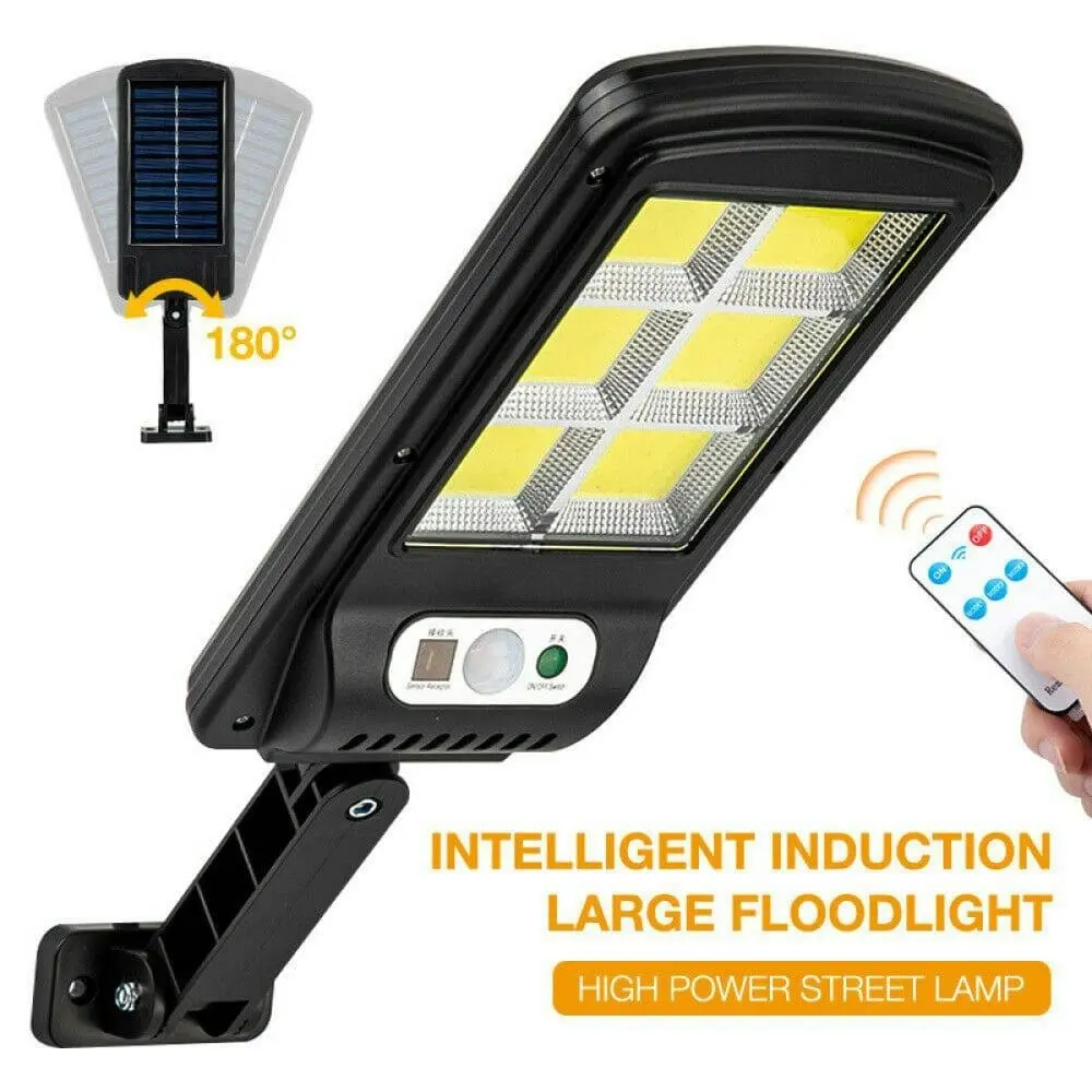 Solar Street LED Light Motion Sensor Remote Outdoor Garden Yard Flood Down Lamp