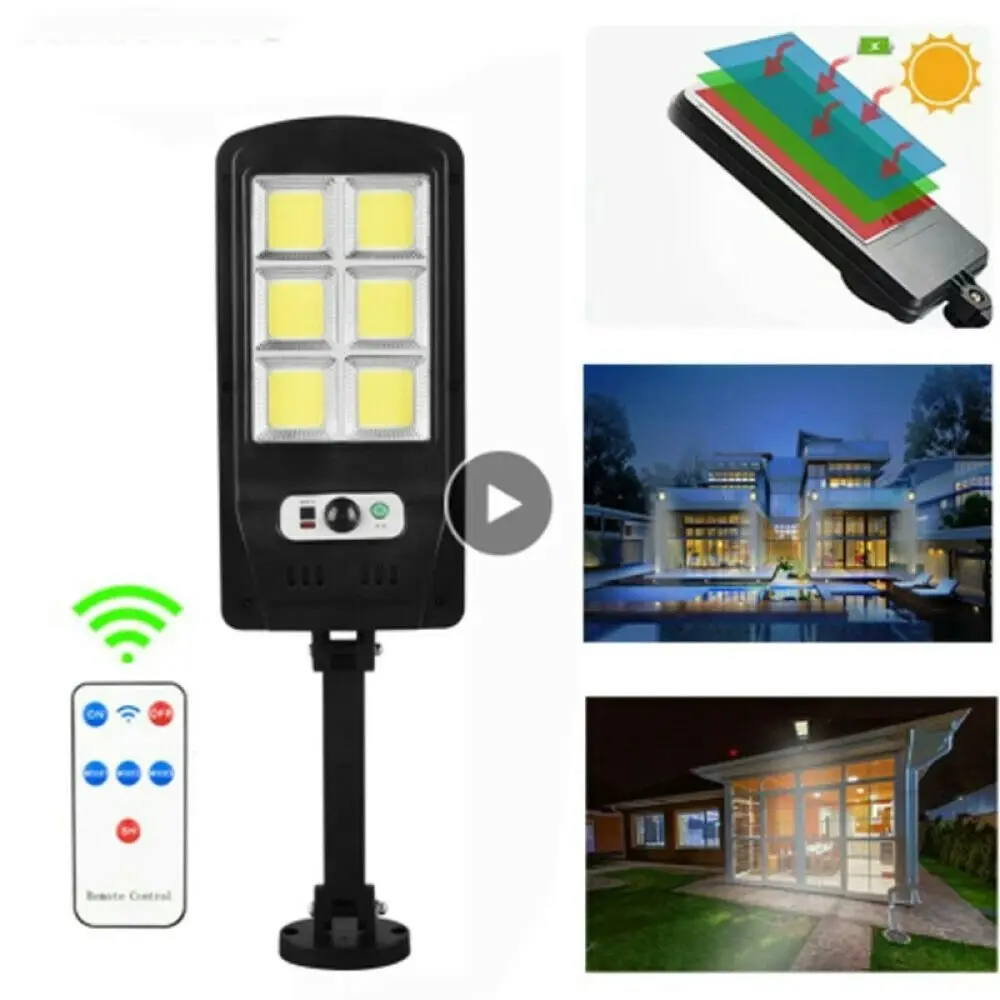 Solar Street LED Light Motion Sensor Remote Outdoor Garden Yard Flood Down Lamp