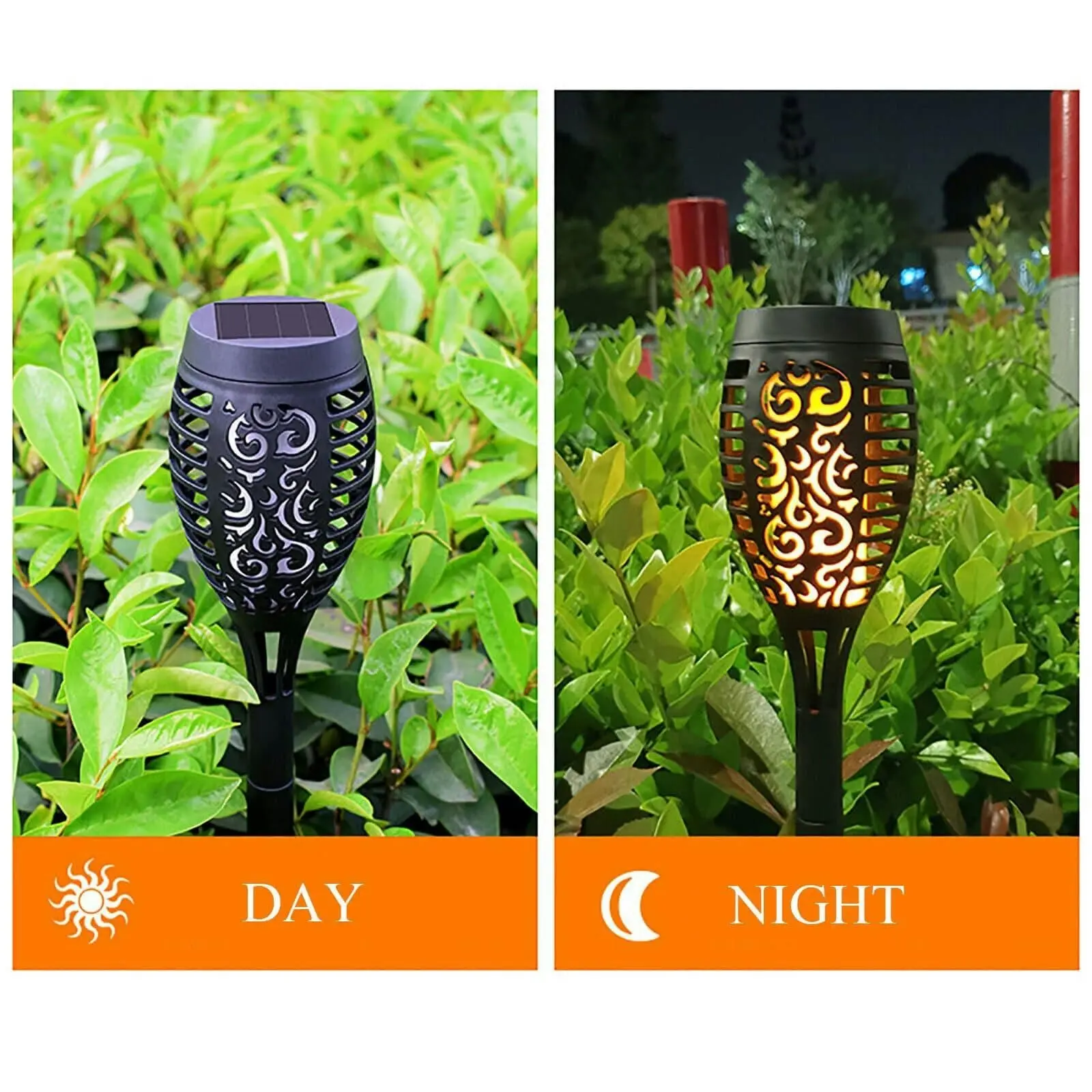 4 Pack Flame Solar Torch Light Waterproof Flickering Dancing Garden Lantern Lamp