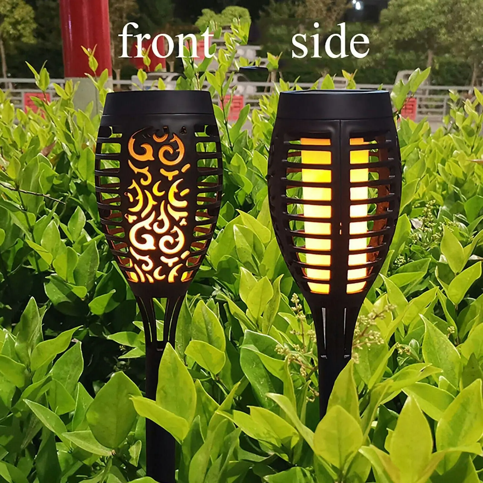 4 Pack Flame Solar Torch Light Waterproof Flickering Dancing Garden Lantern Lamp