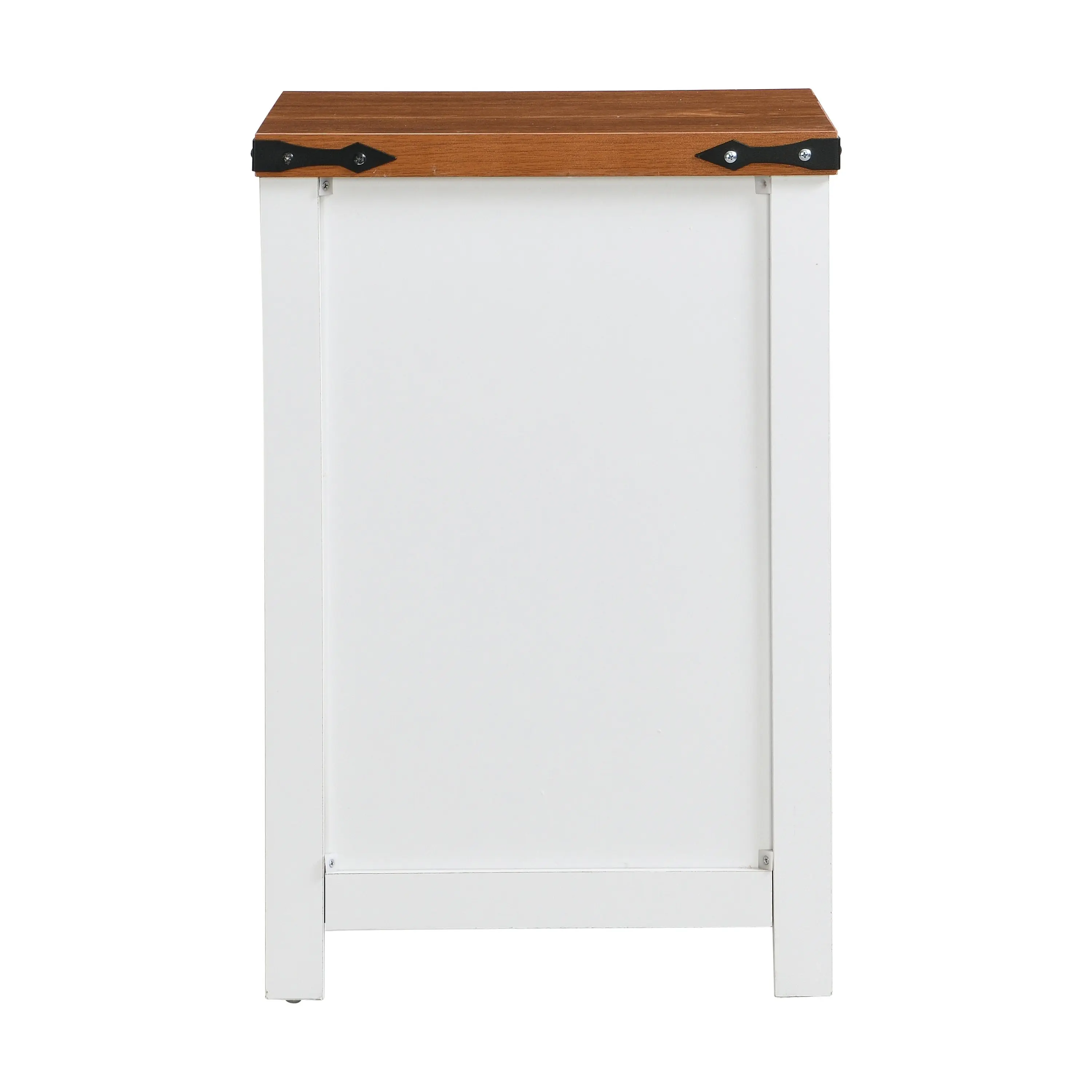 IHOMDEC Modern Wooden Nightstand 1 Cabinet and Open Storage Shelf White