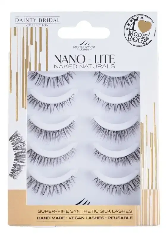 MODELROCK Lashes NANO LITE NAKED NATURALS "DAINTY BRIDAL" Collection - 5 Pair Set