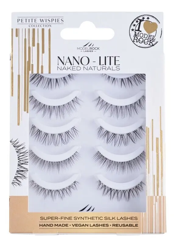 MODELROCK Lashes NANO - LITE NAKED NATURALS "PETITE WISPIES" Collection - 5 Pair Set