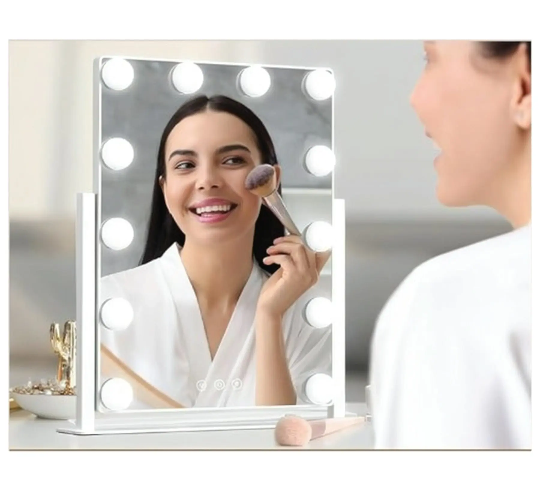 Impressions Makeup Mirror Hollywood Vanity Mirror with 12 LED Bulbs and Adjustable Brightness 43.8 X 35 CM