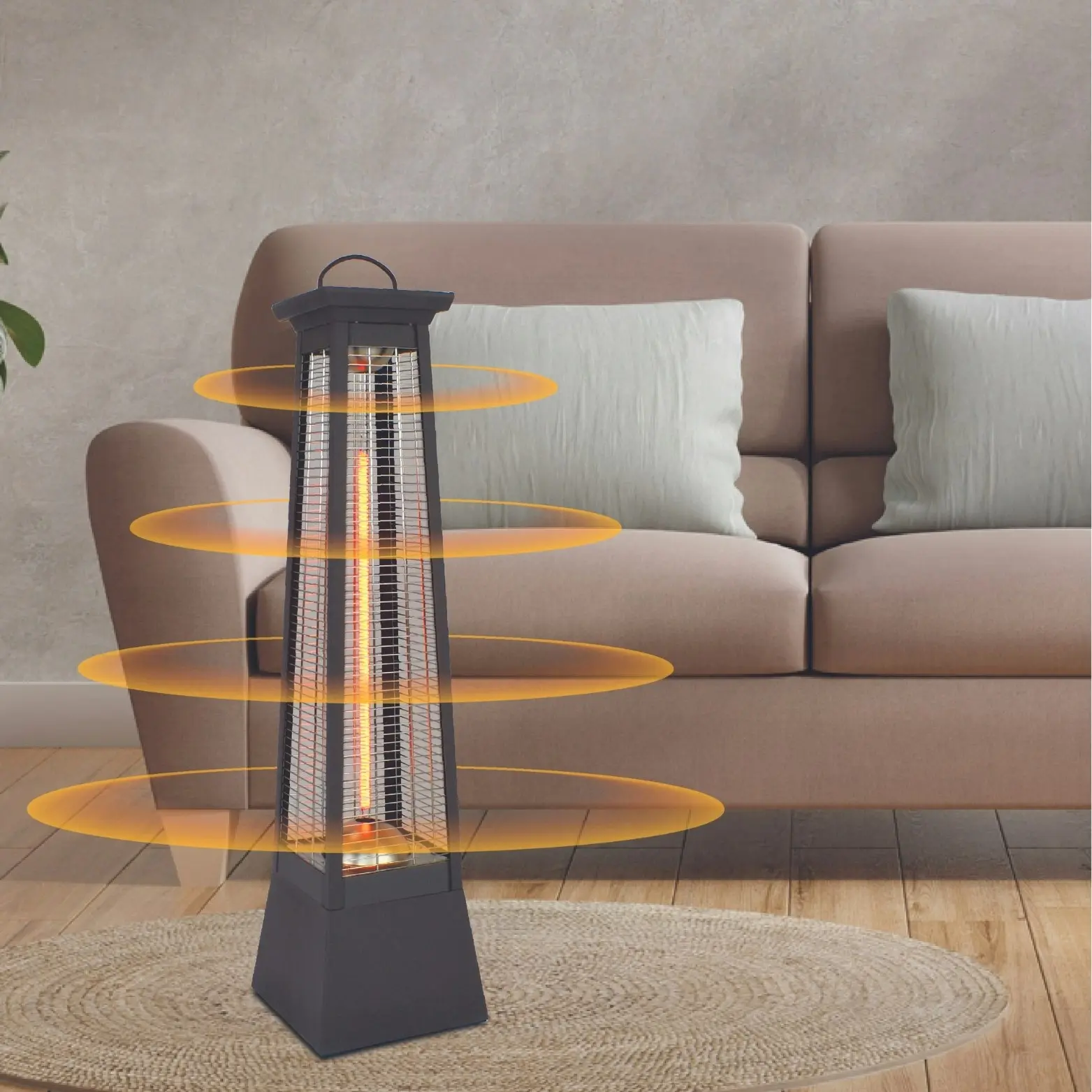 Hotto Volcano Tower Infrared Heater - 2 x Heaters