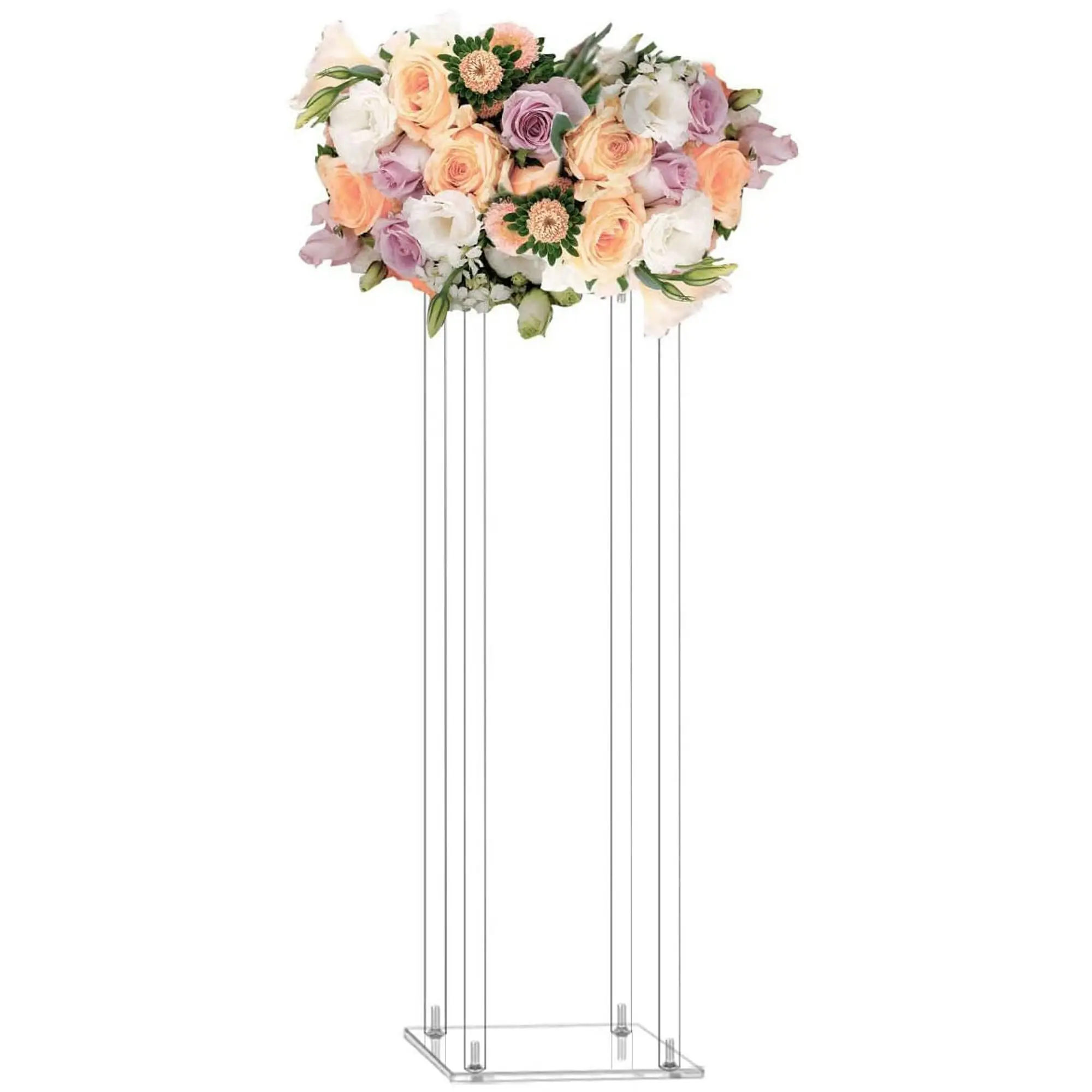 1m Acrylic Flower Stand Vase Column Wedding Centerpiece 100cm Tall Table Decor Clear Floral Event Riser