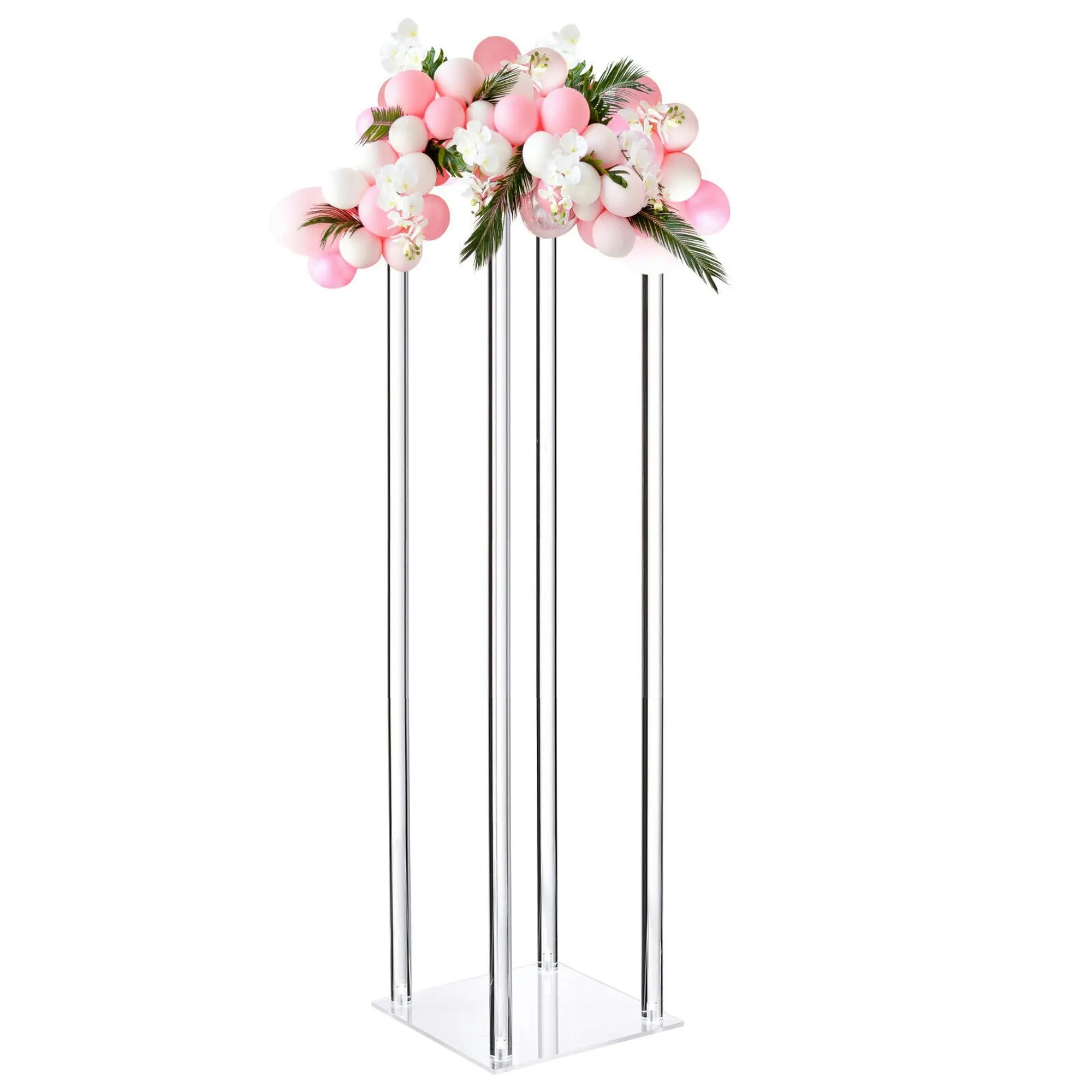 1m Acrylic Flower Stand Vase Column Wedding Centerpiece 100cm Tall Table Decor Clear Floral Event Riser