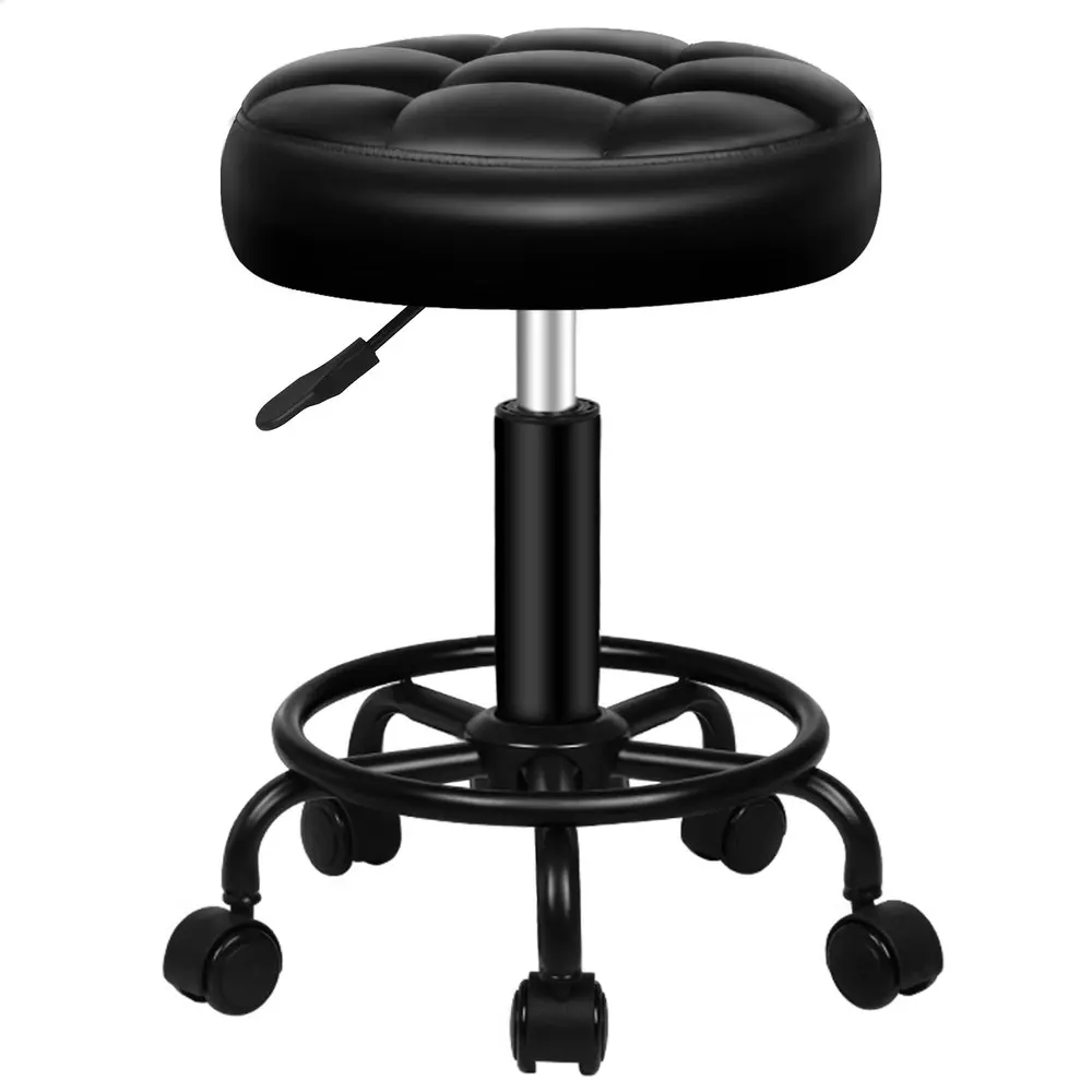 Alfordson Salon Stool Round Swivel Barber Hair Dress Chair Gas Lift All Black