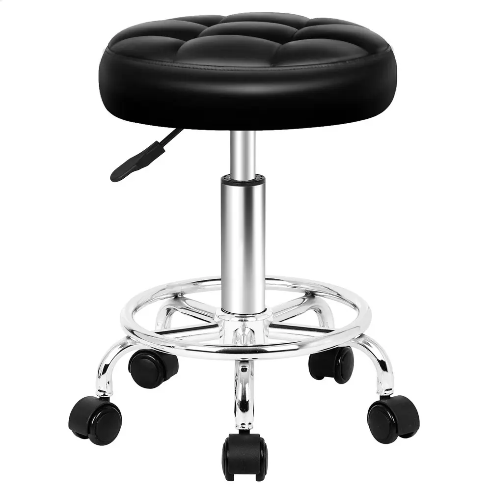 Alfordson Salon Stool Round Swivel Barber Hair Dress Chair Gas Lift Riley Black