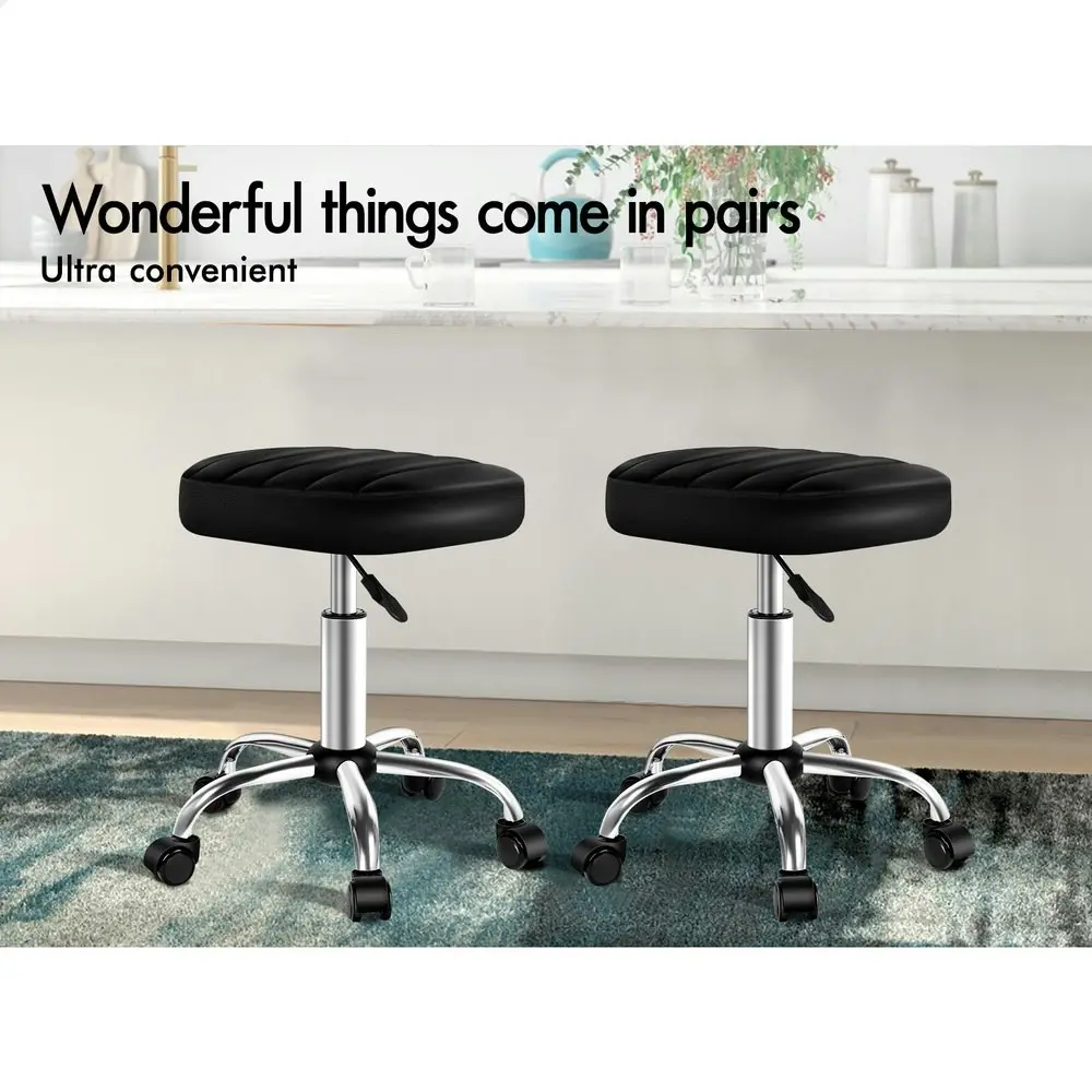 Alfordson Salon Stool Square Swivel Barber Hair Dress Chair Gas Lift Lina Black