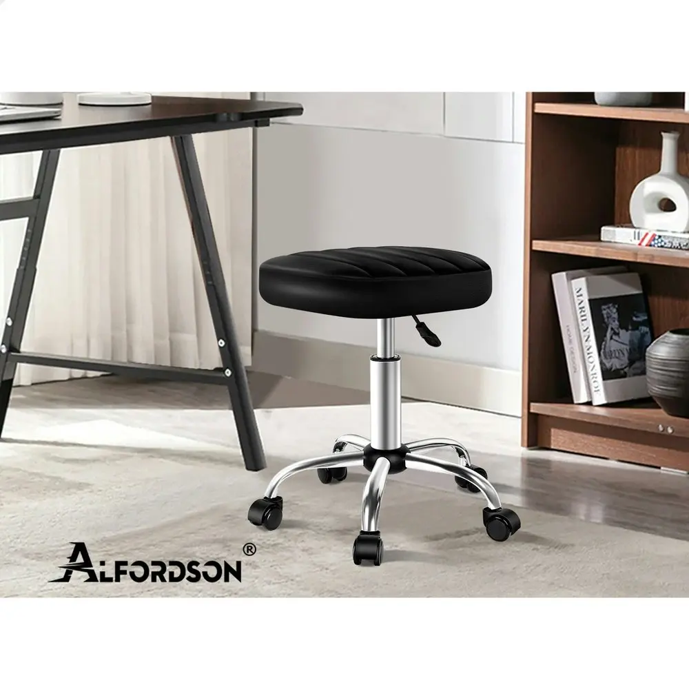 Alfordson Salon Stool Square Swivel Barber Hair Dress Chair Gas Lift Lina Black