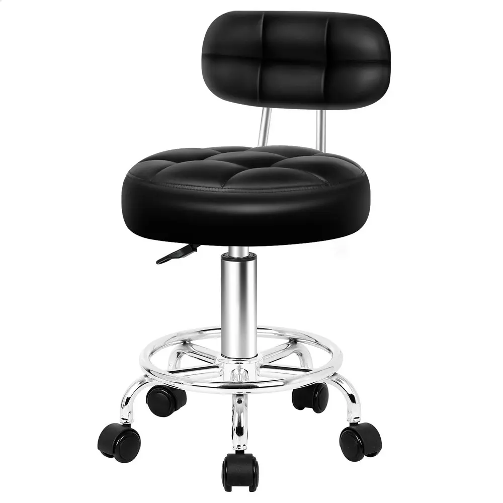 Alfordson Salon Stool Backrest Swivel Barber Hair Dress Chair Riley Black