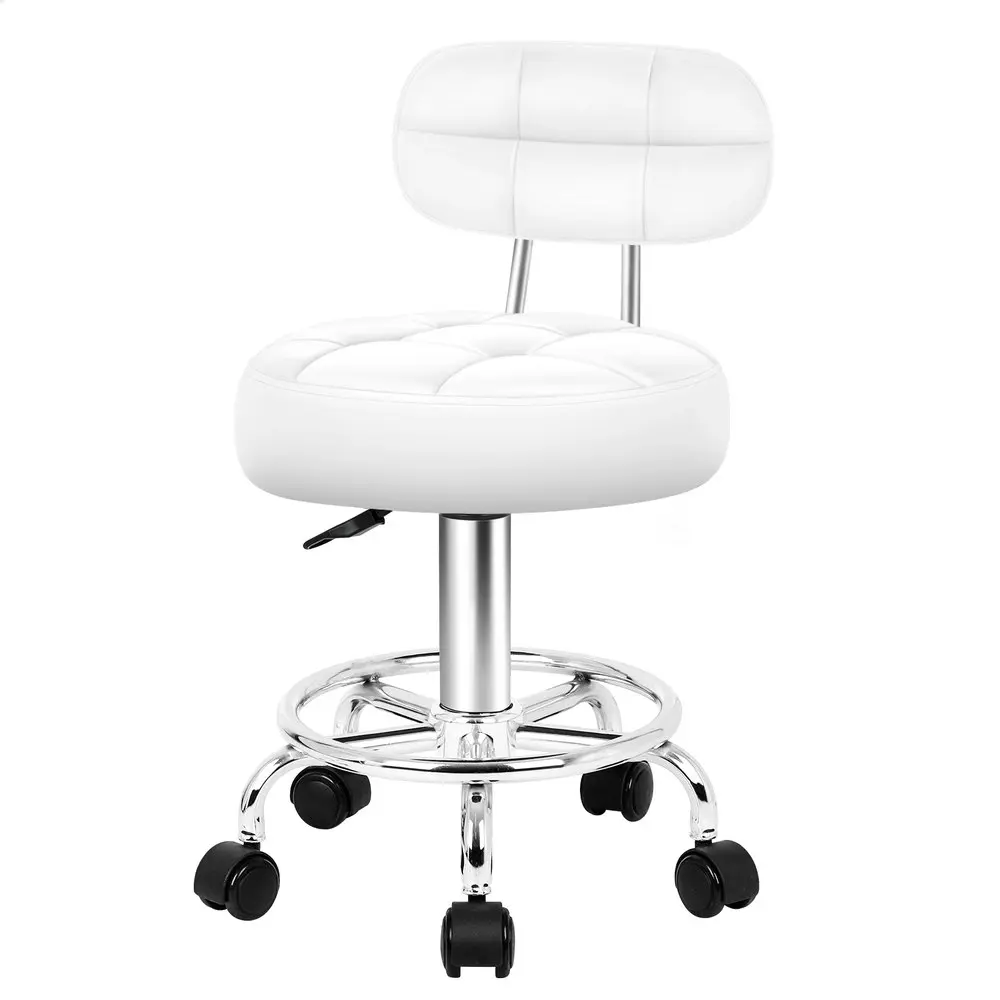 Alfordson Salon Stool Backrest Swivel Barber Hair Dress Chair Riley White