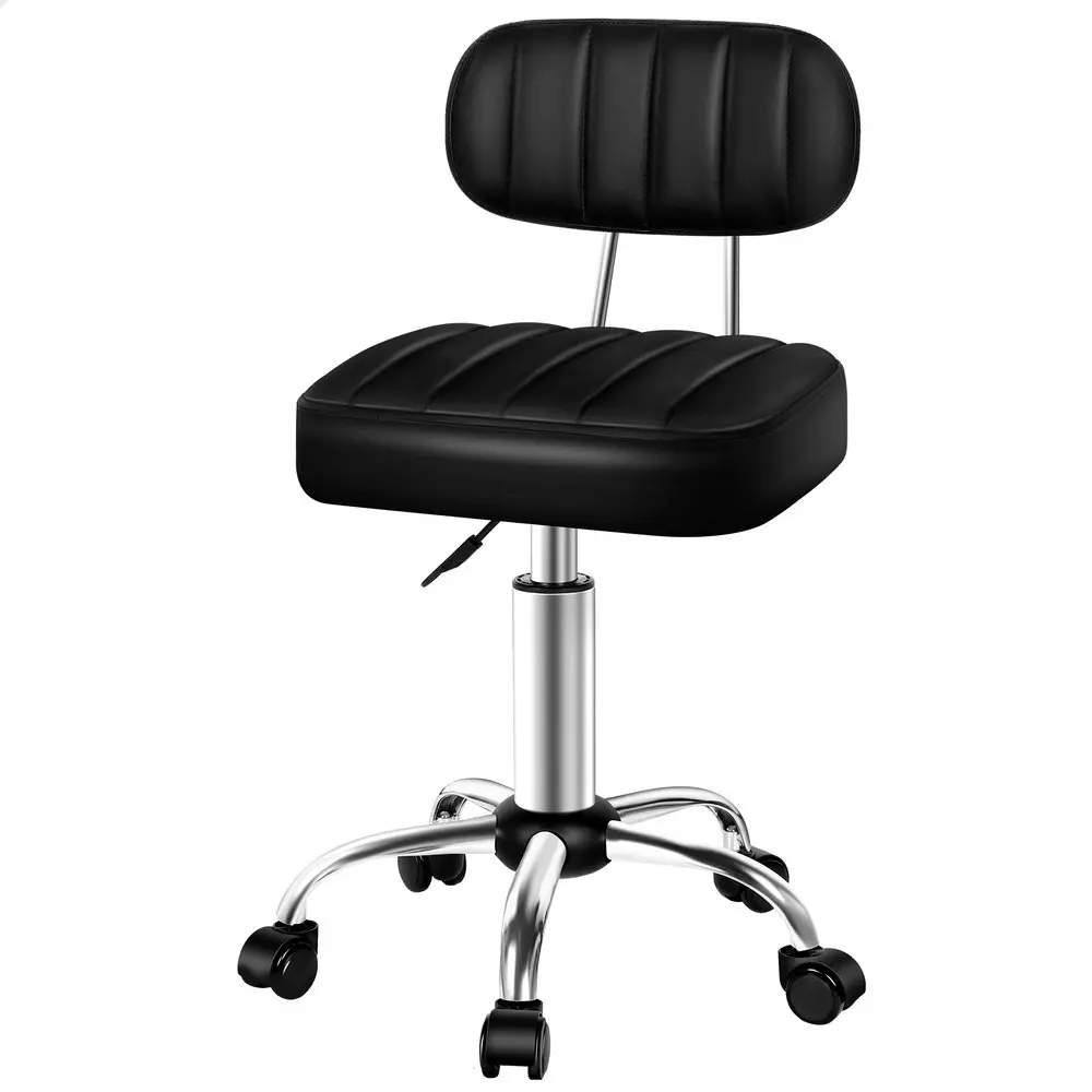 Alfordson Salon Stool Backrest Swivel Barber Hair Dress Chair Lina Black