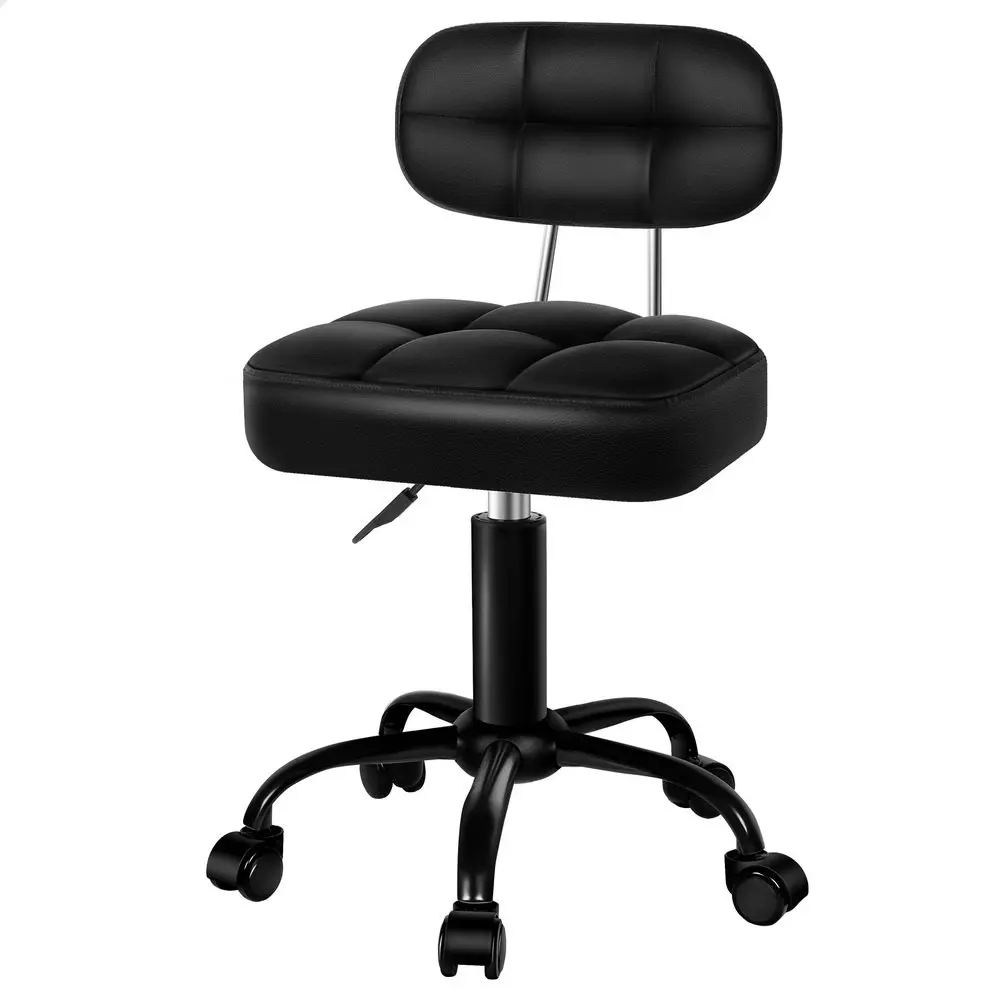 Alfordson Salon Stool Backrest Swivel Barber Hair Dress Chair Tufan All Black