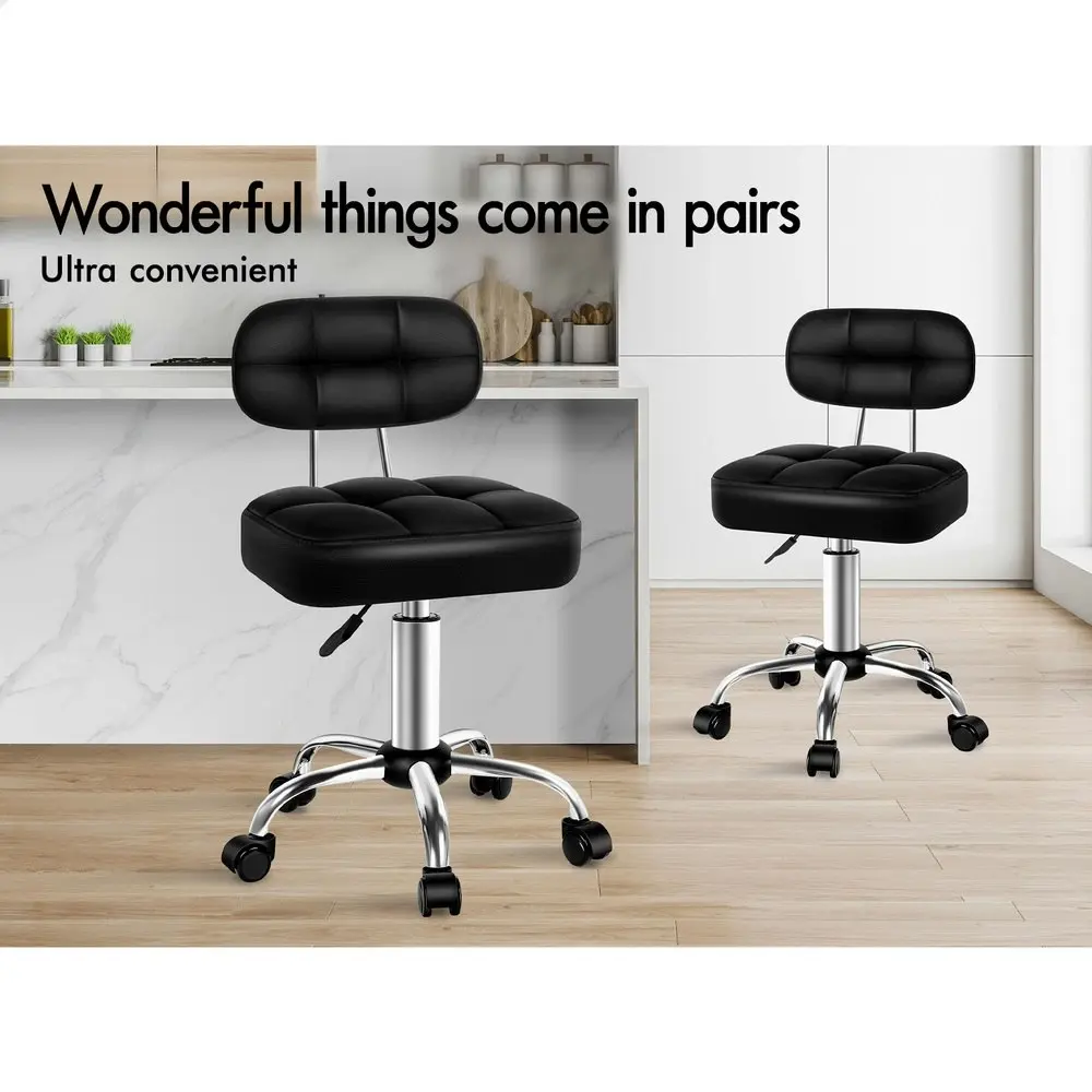 Alfordson Salon Stool Backrest Swivel Barber Hair Dress Chair Tufan Black