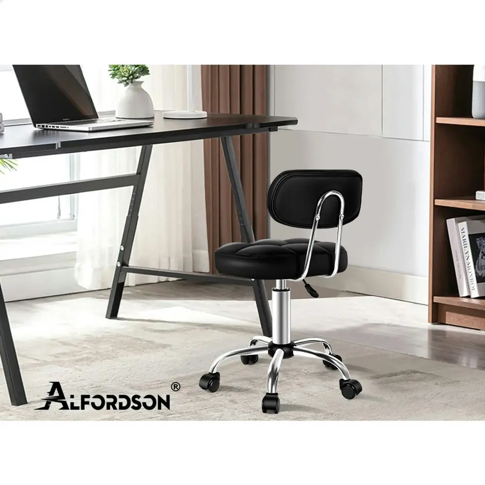 Alfordson Salon Stool Backrest Swivel Barber Hair Dress Chair Tufan Black