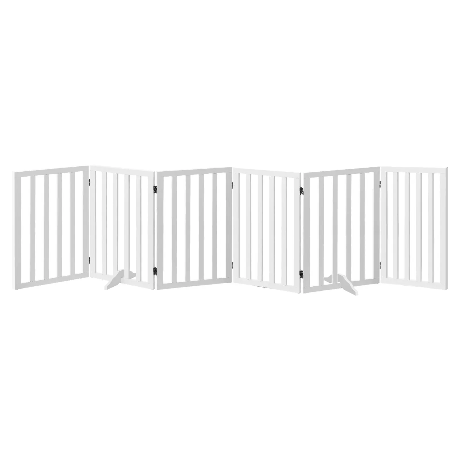 Alopet Wooden Pet Gate Dog Fence 284x80cm 6 Panels Safety Stair Barrier Security Door White