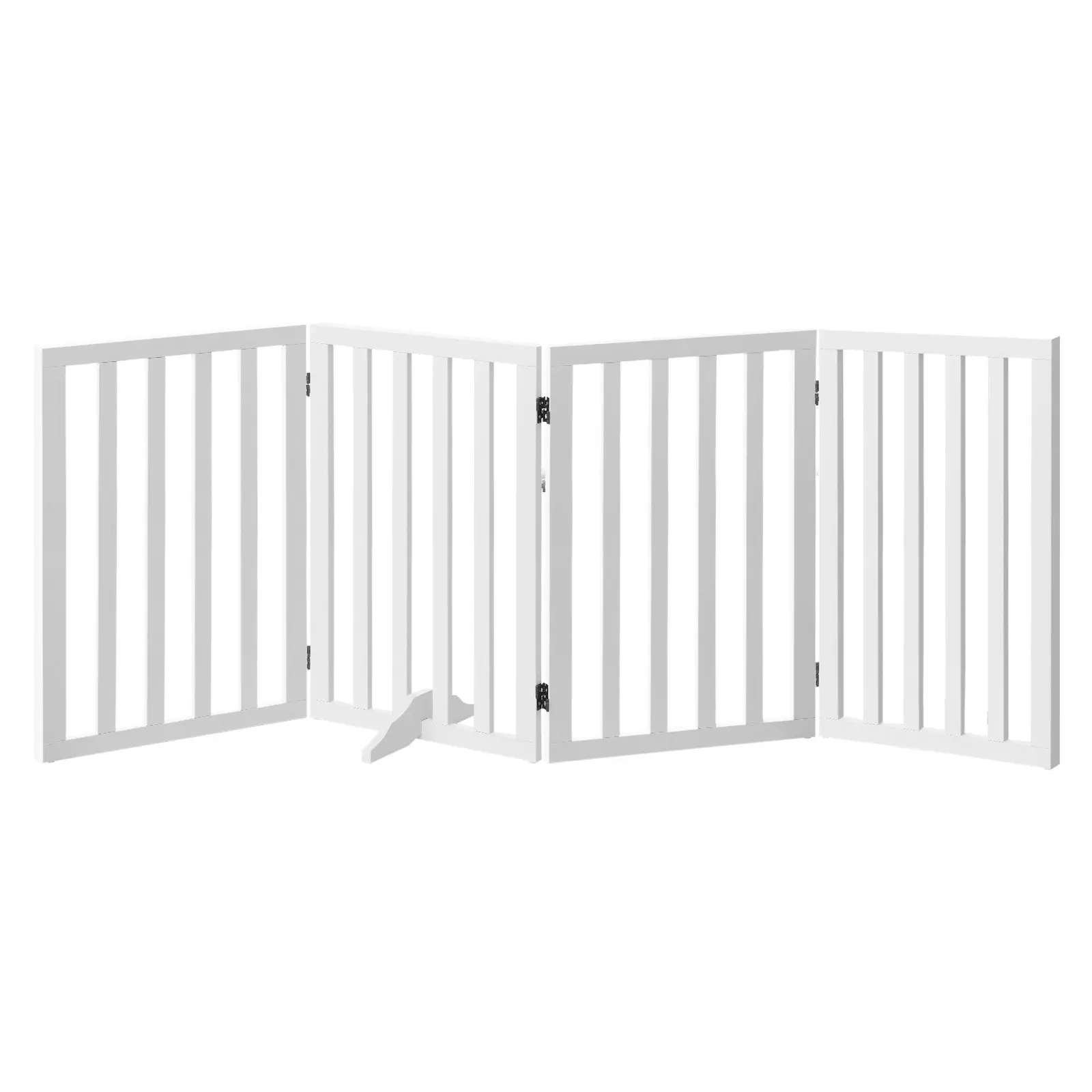 Alopet Wooden Pet Gate Dog Fence 189x80cm 4 Panels Safety Stair Barrier Security Door White