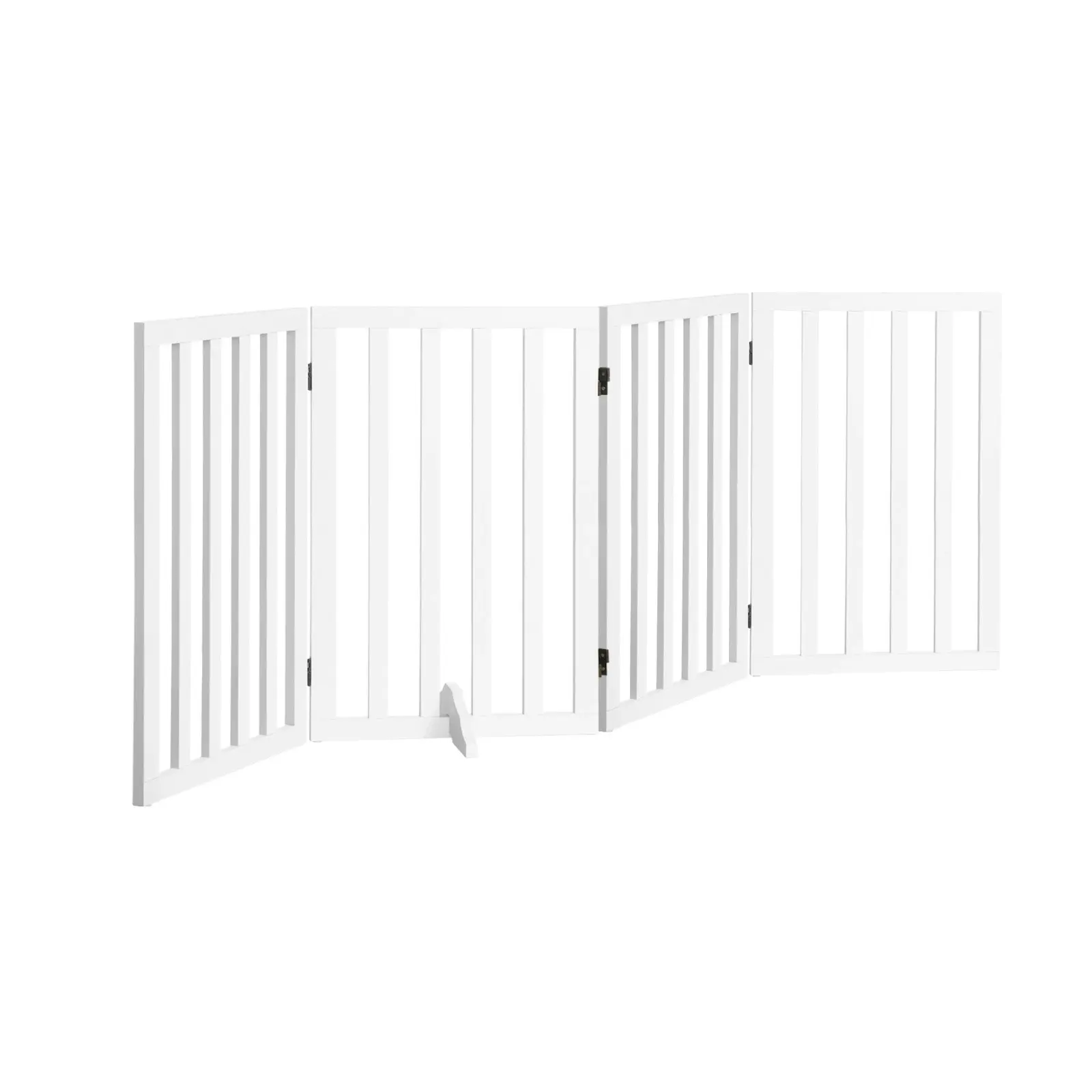 Alopet Wooden Pet Gate Dog Fence 189x80cm 4 Panels Safety Stair Barrier Security Door White