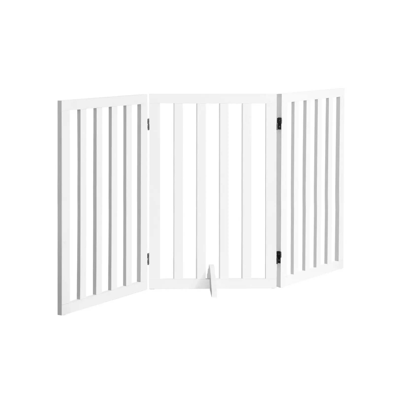 Alopet Wooden Pet Gate Dog Fence 142x80cm 3 Panels Safety Stair Barrier Security Door White