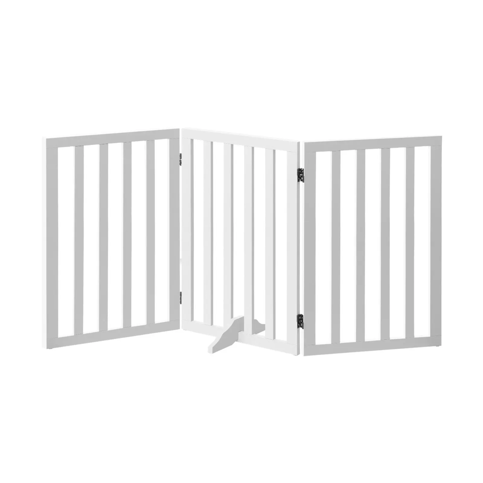 Alopet Wooden Pet Gate Dog Fence 142x80cm 3 Panels Safety Stair Barrier Security Door White