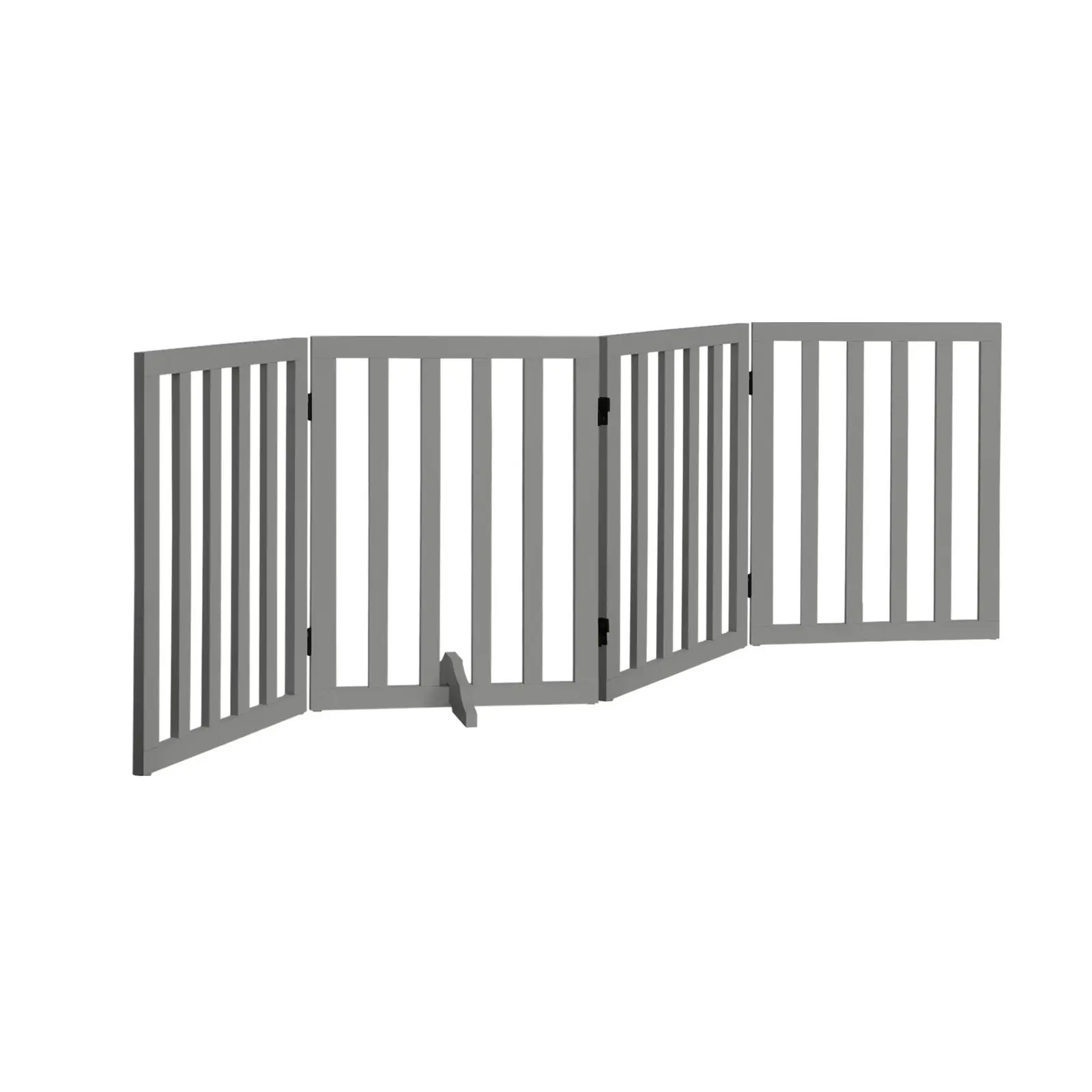 Alopet Wooden Pet Gate Dog Fence 189x60.5cm 4 Panels Safety Stair Barrier Security Door Grey