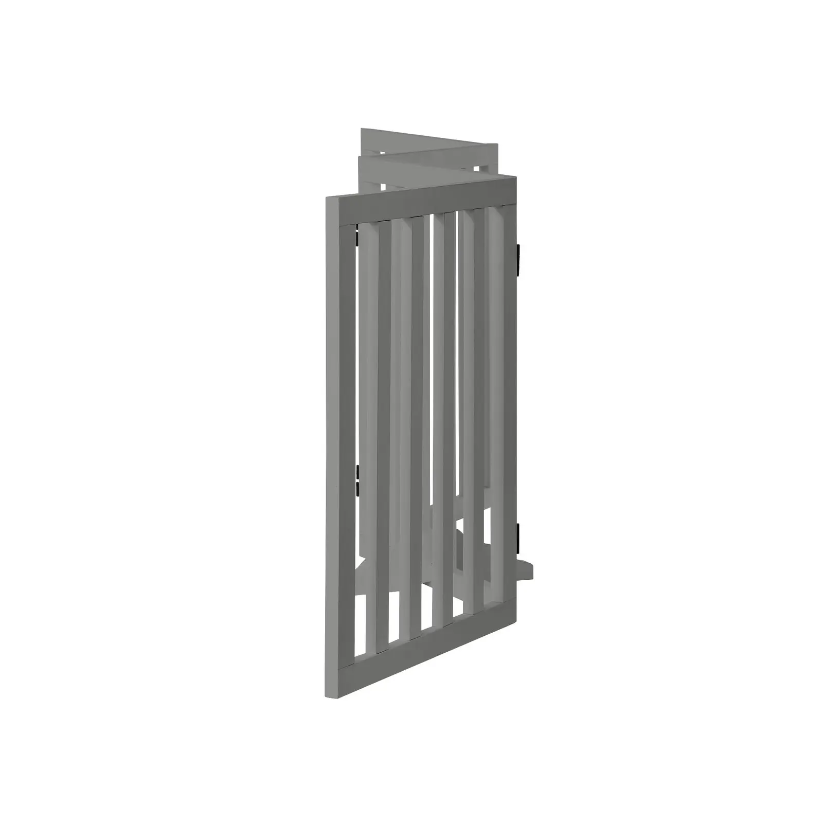 Alopet Wooden Pet Gate Dog Fence 189x60.5cm 4 Panels Safety Stair Barrier Security Door Grey