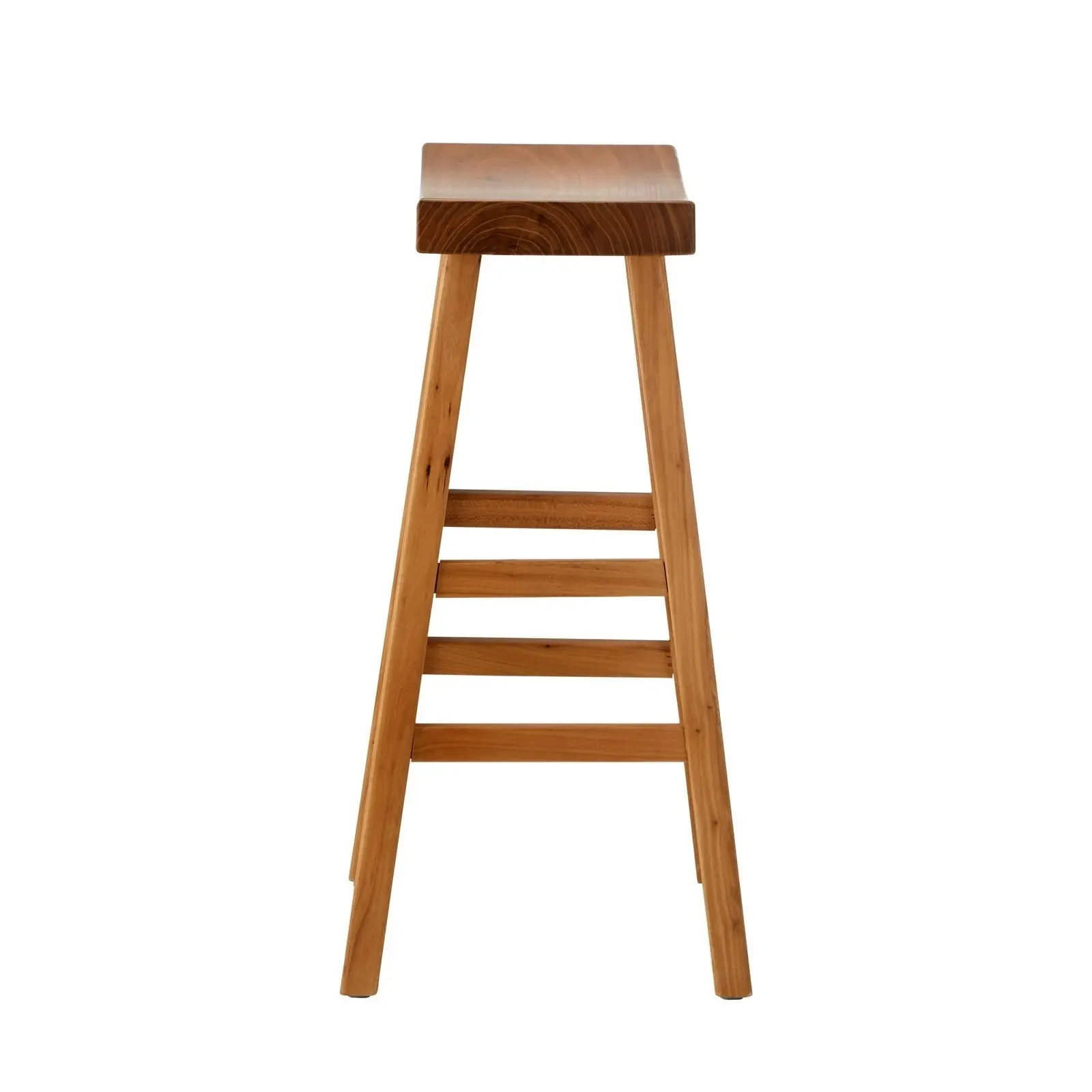 Oikiture Set of 4 Bar Stools Kitchen Stool Wooden Counter Chairs Natural