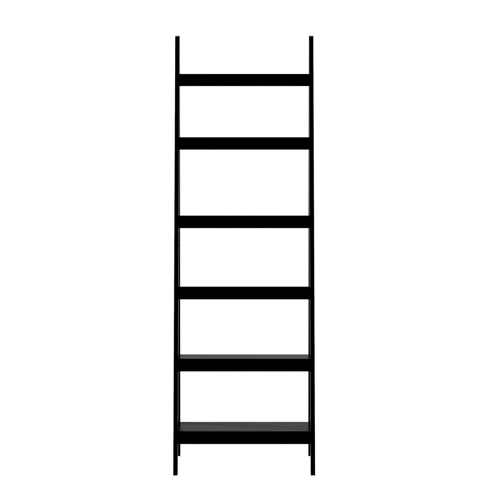 Oikiture Bookshelf 6 Tier Corner Ladder Shelf Home Storage Display Rack Black