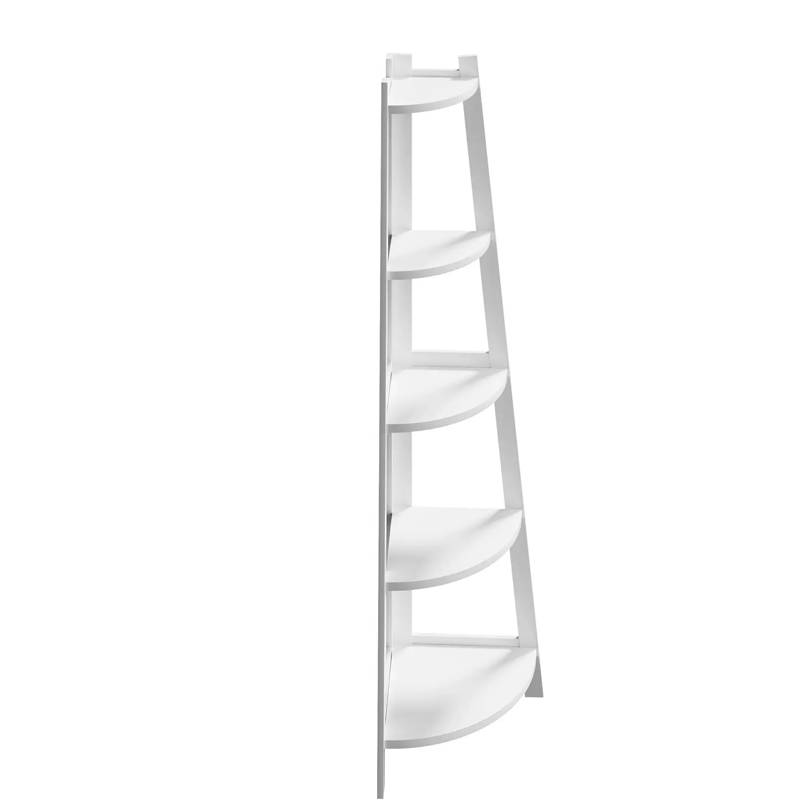 Oikiture Corner Ladder Shelf 5 Tier Home Storage Display Stand Bookshelf White