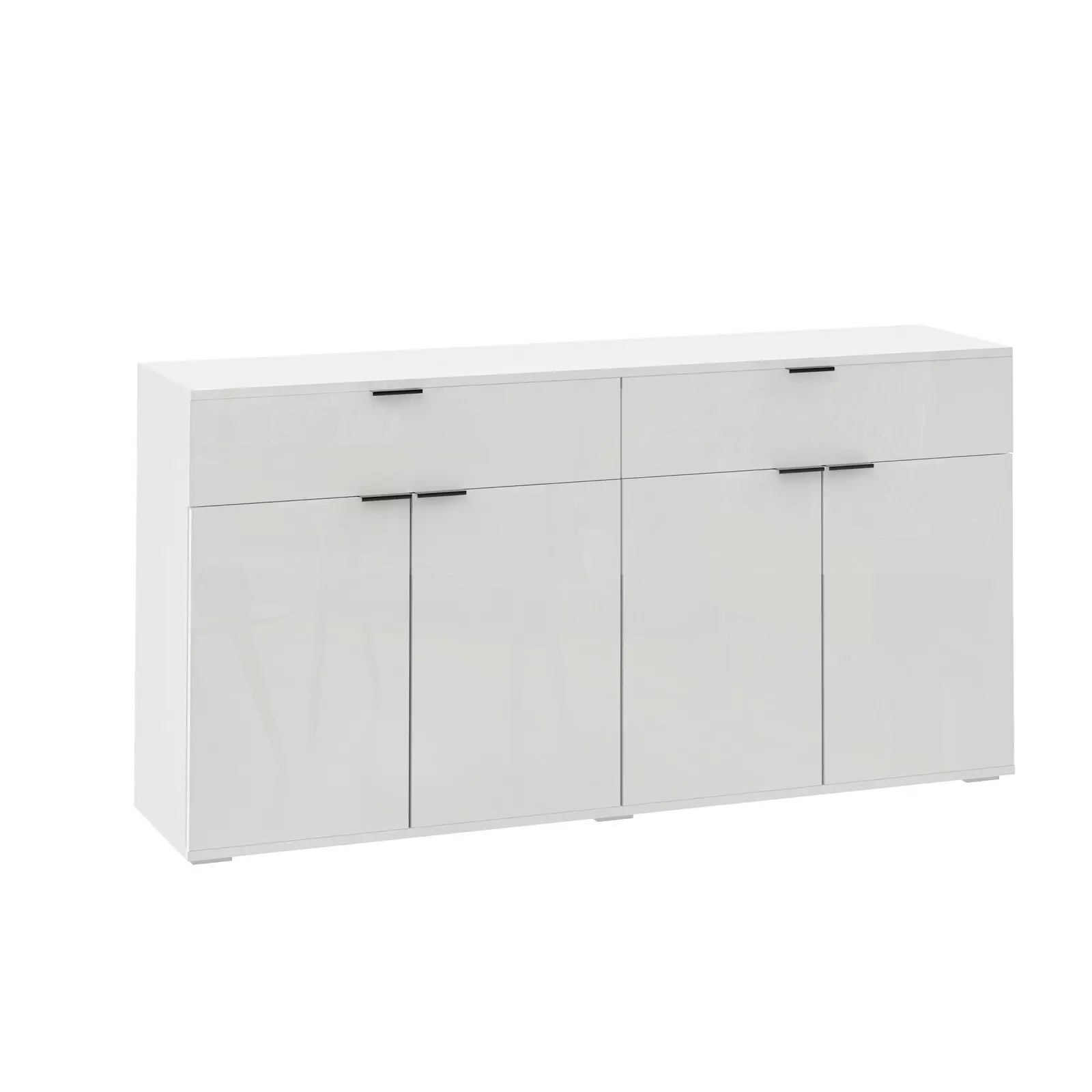 Oikiture Sideboard Buffet Storage Cabinet High Gloss 4 Doors 2 Drawers White