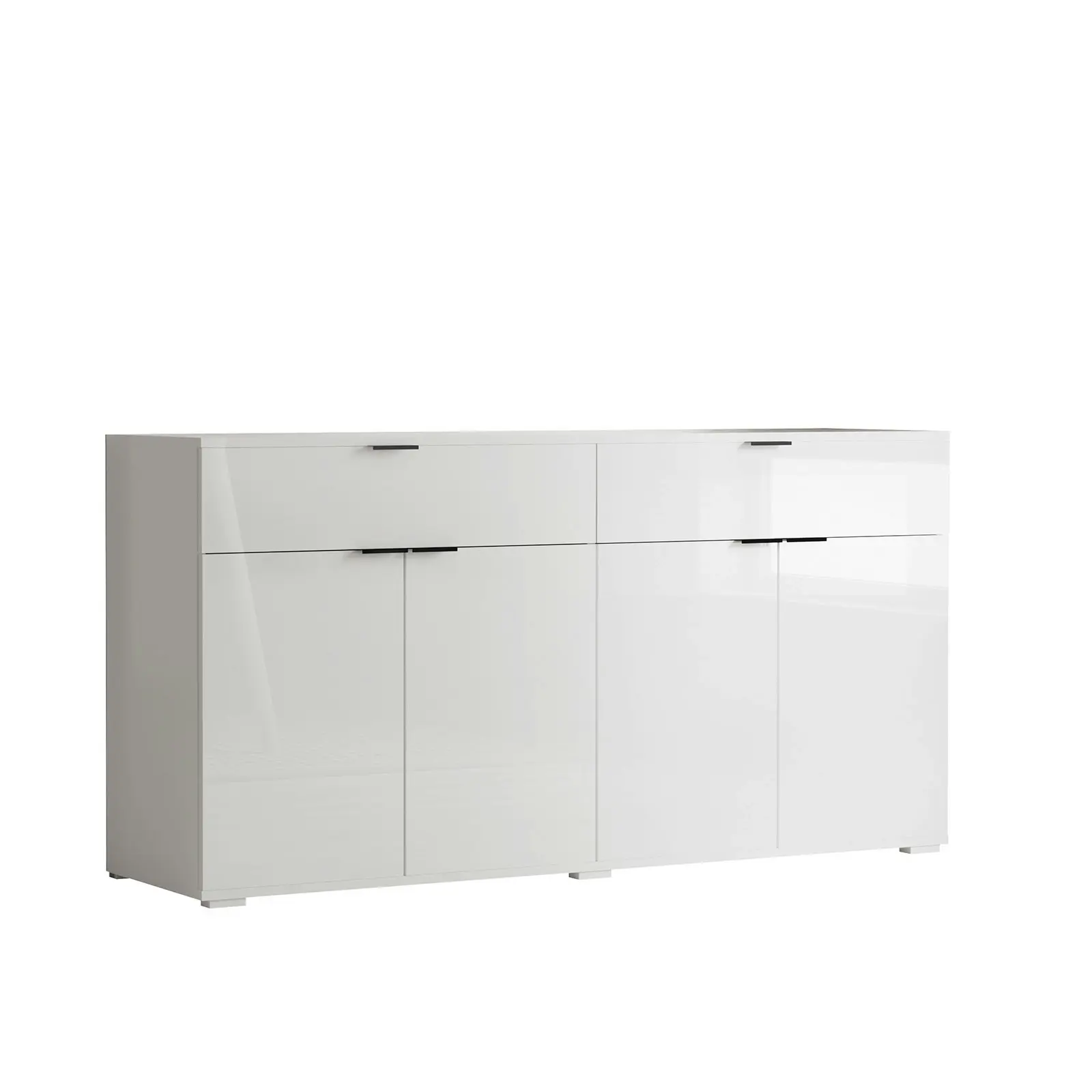 Oikiture Sideboard Buffet Storage Cabinet High Gloss 4 Doors 2 Drawers White