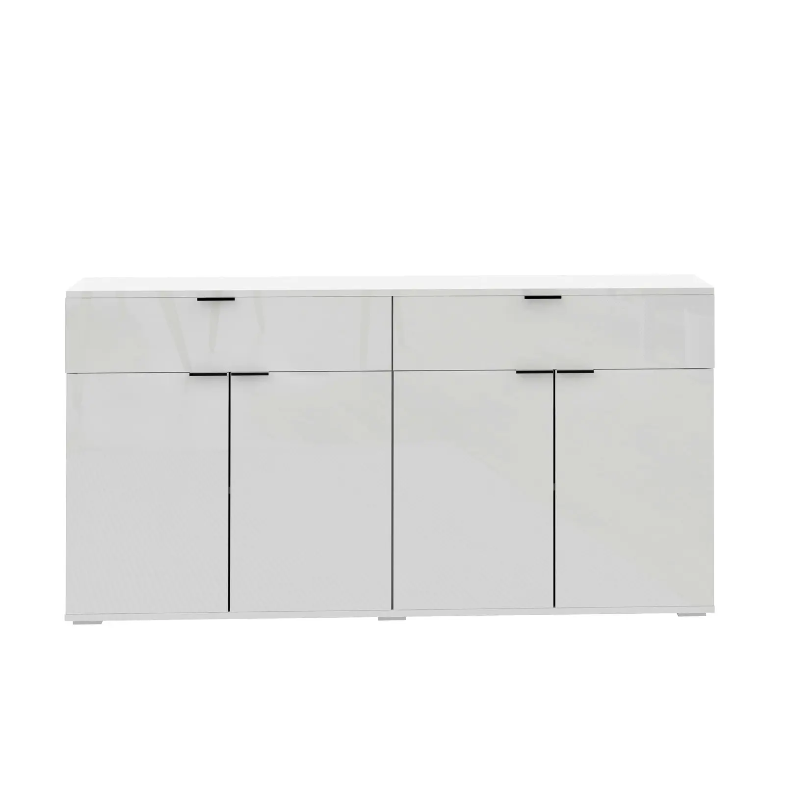 Oikiture Sideboard Buffet Storage Cabinet High Gloss 4 Doors 2 Drawers White