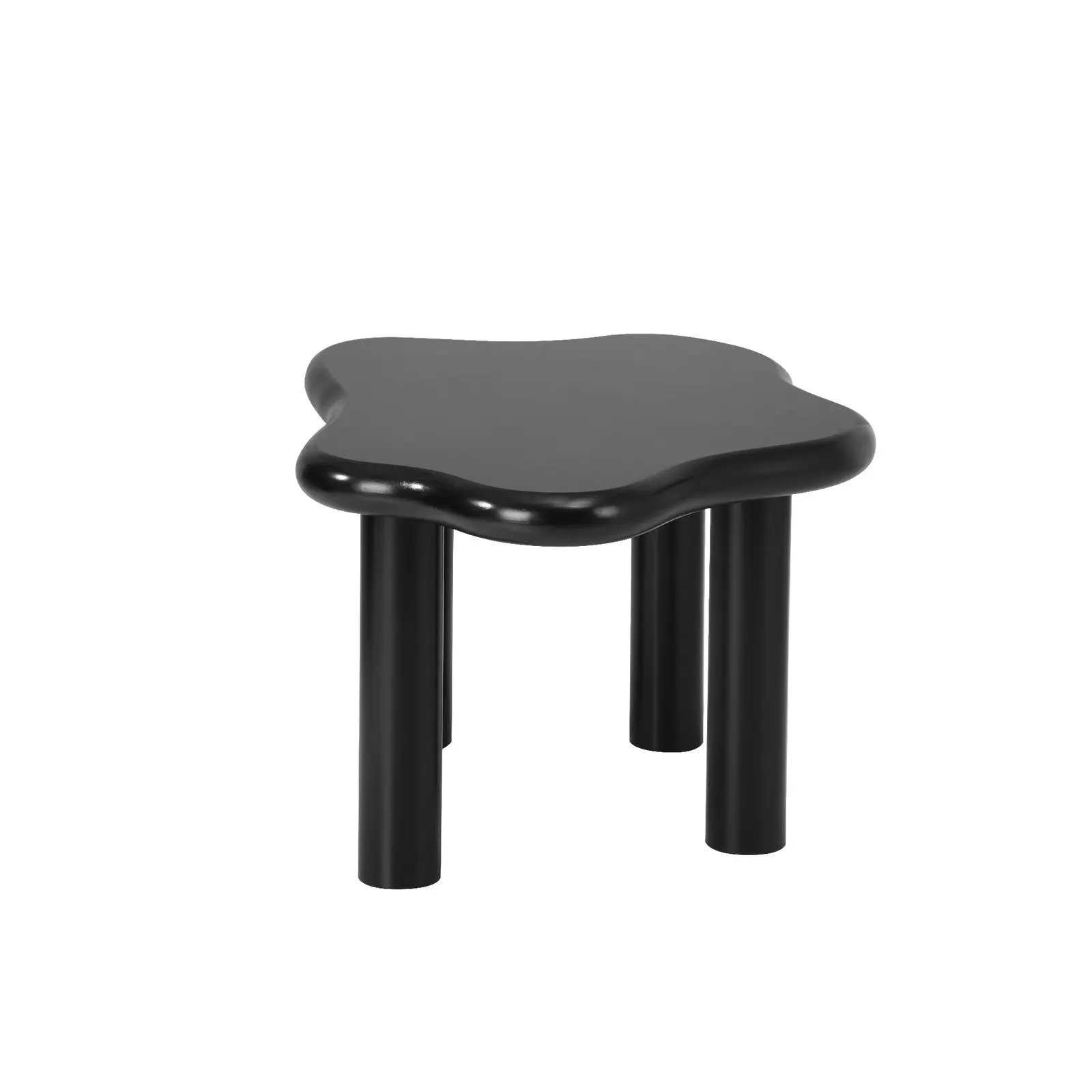 Oikiture Coffee Table Side Tables Sofa Cafe Black Irregular